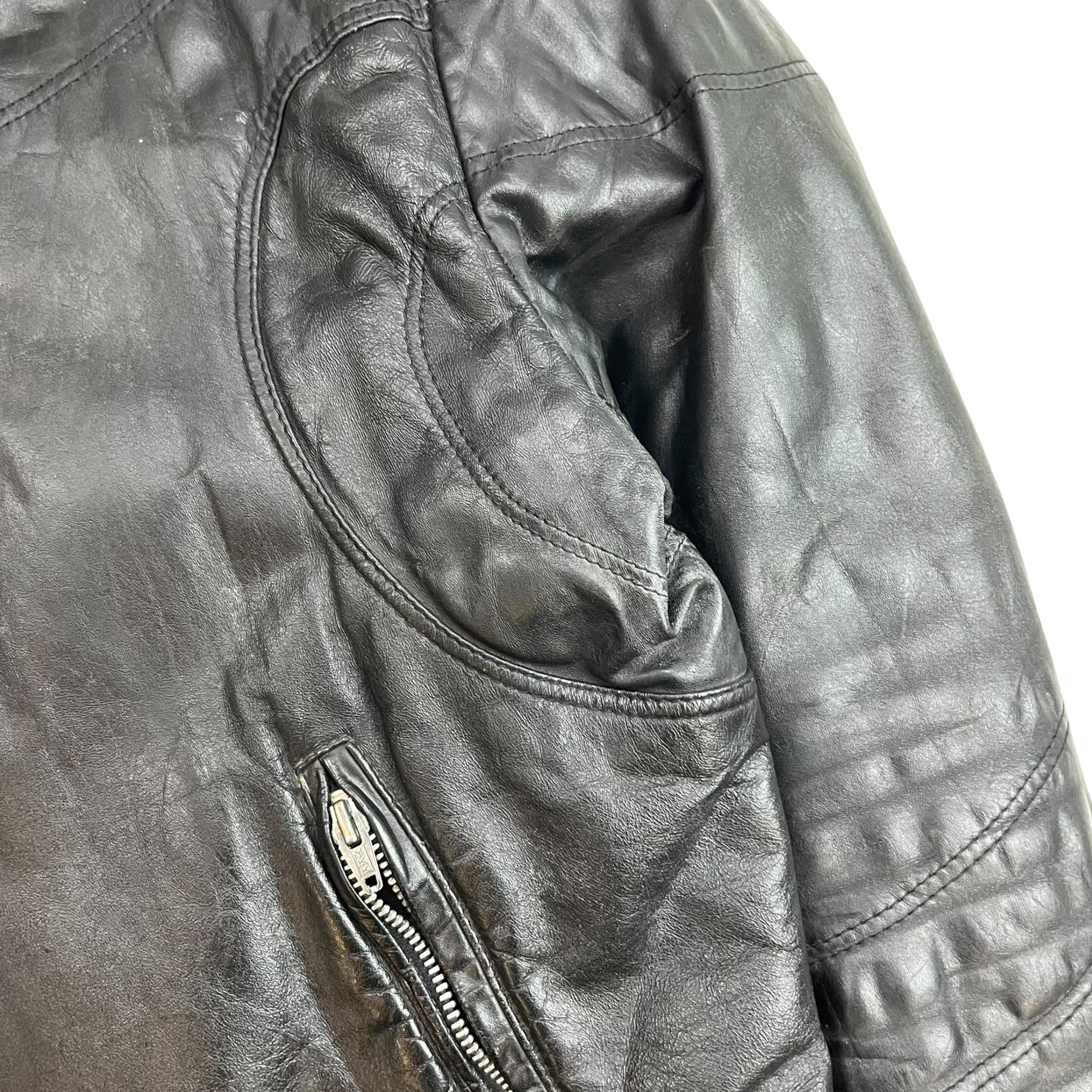 Vintage Bristol Biker Leather Jacket Black