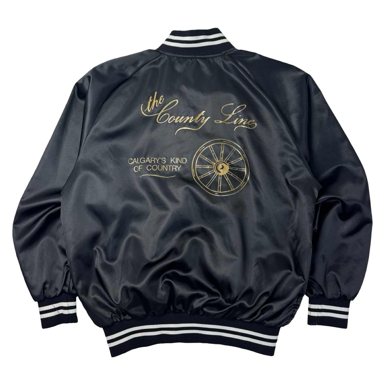 Vintage Sexton “Calgary’s Kind Of Country” Satin Western Bomber Jacket
