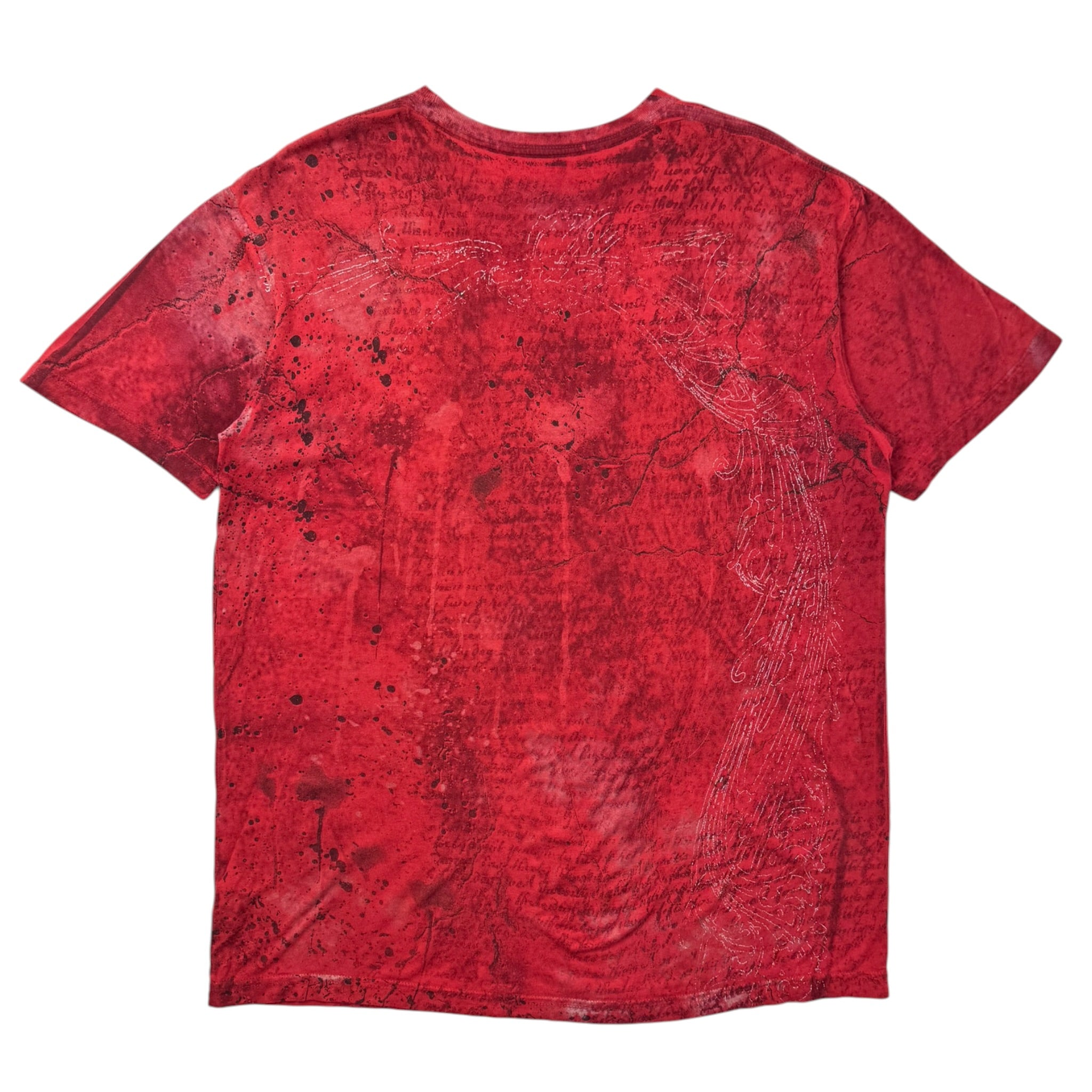 Vintage Y2K Affliction Bamboo Series Dark Angel T-Shirt Red