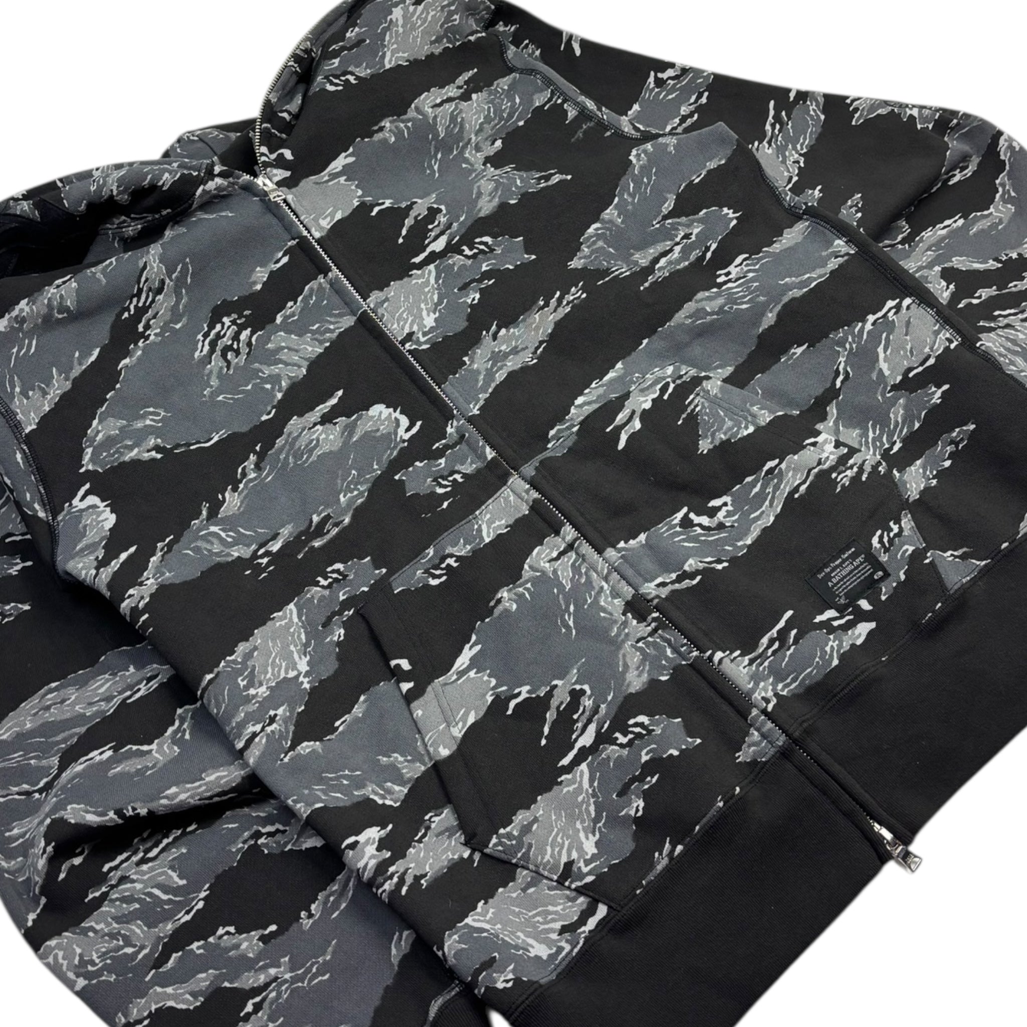 BAPE Tiger Camo Tiger Full Zip Hoodie Black