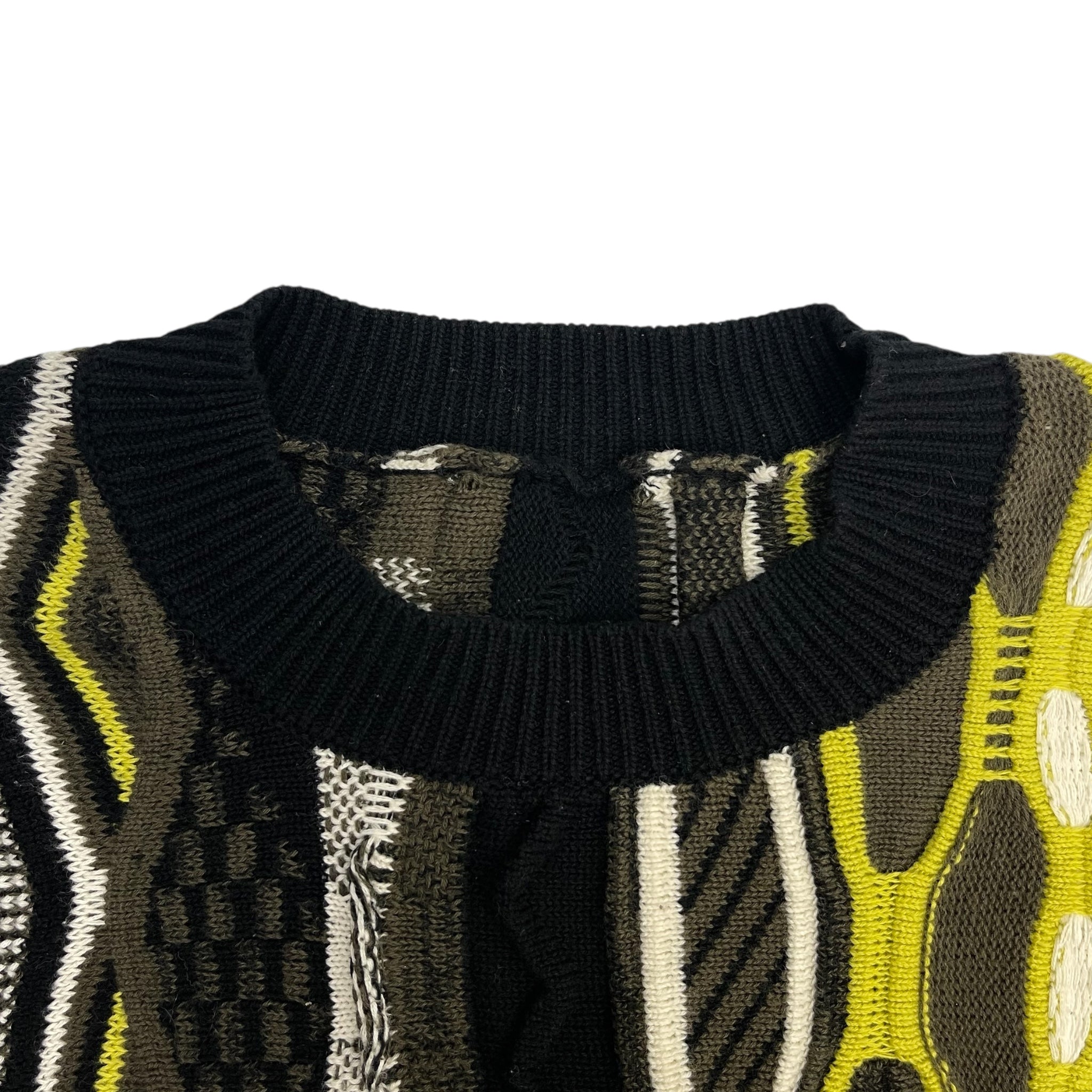 Vintage 3D Knit Sweater Black/Green