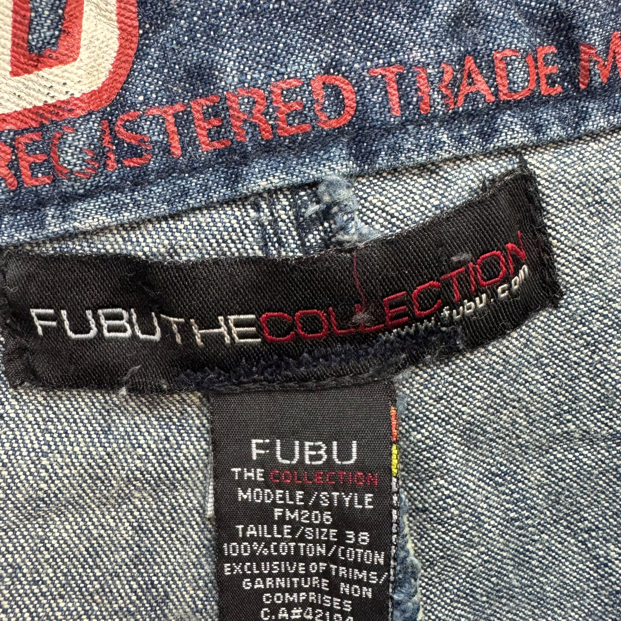 Vintage Fubu Double Knees Denim Shorts Indigo Blue