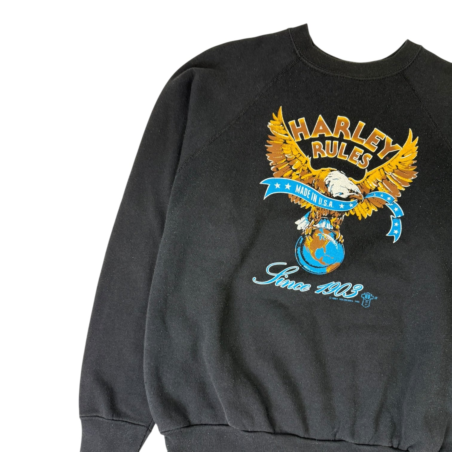 1987 Vintage Harley Rules Crewneck Black
