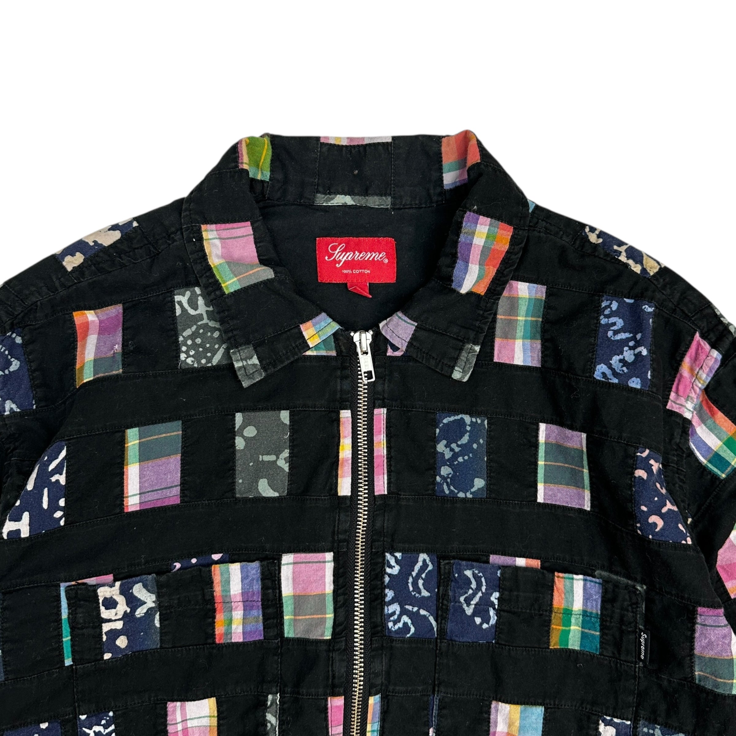 Supreme Patchwork Zip Up Shirt