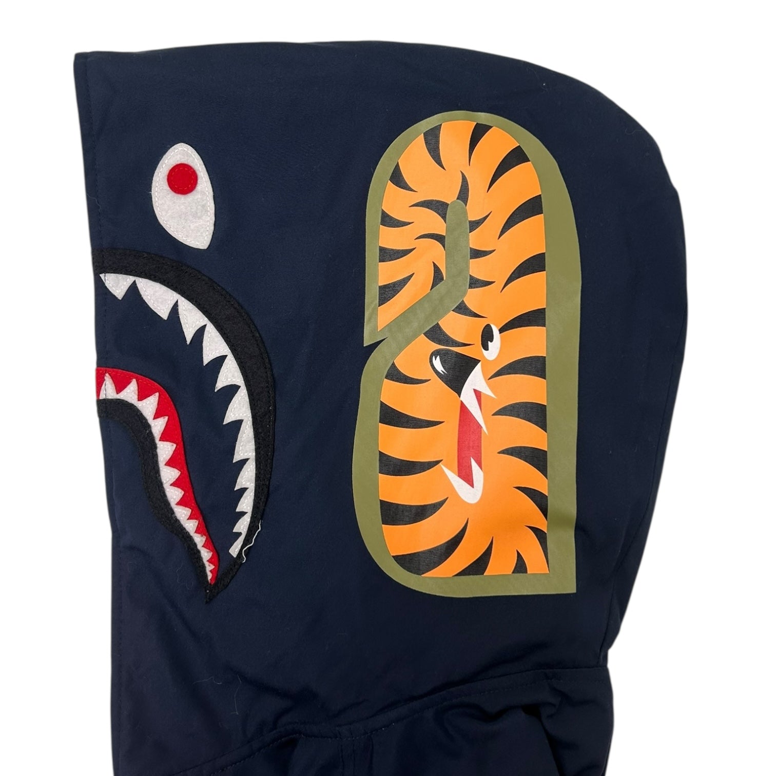 Bape Varsity Shark Jacket Navy/Tan