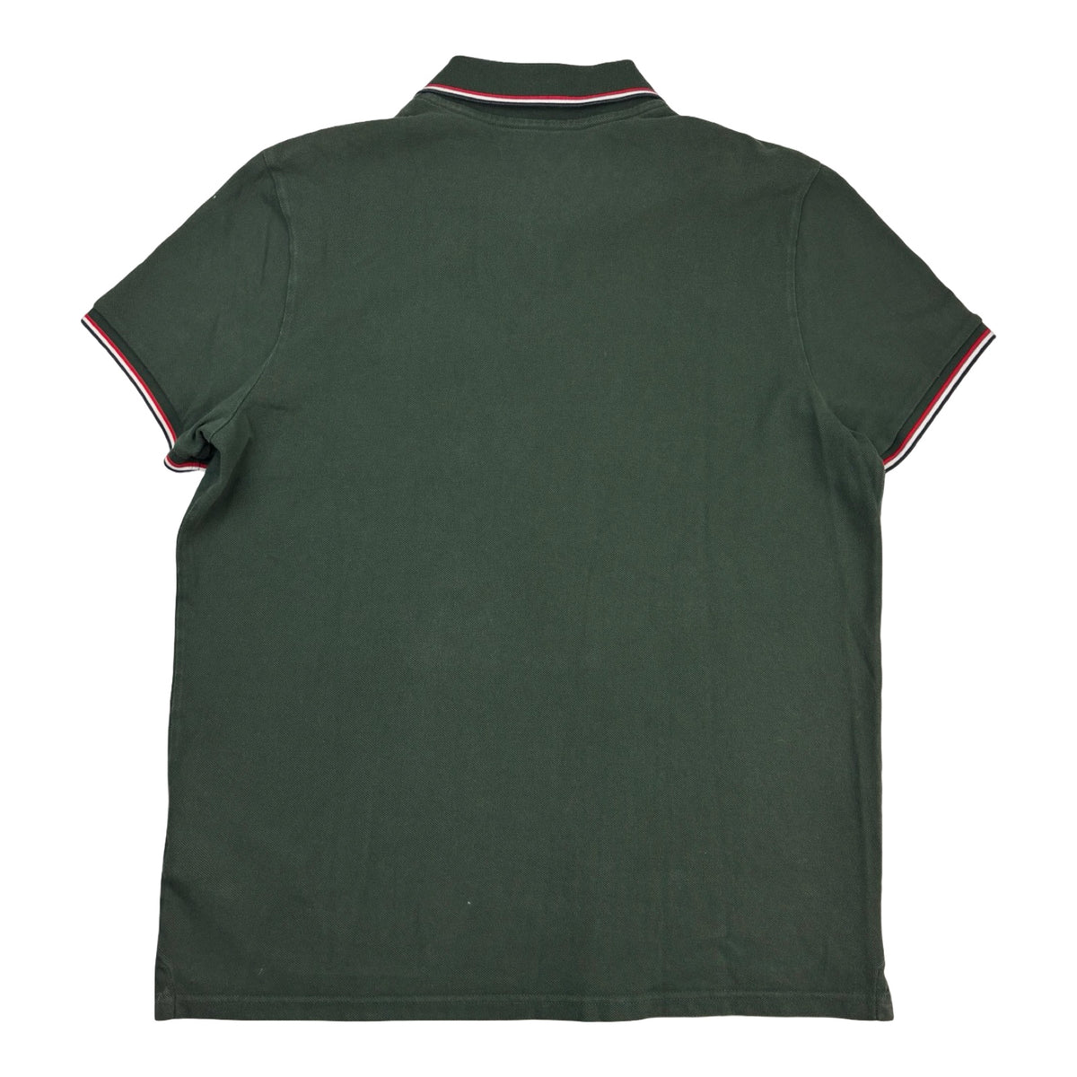 Moncler Logo Patch Tricolour Polo-Shirt Olive