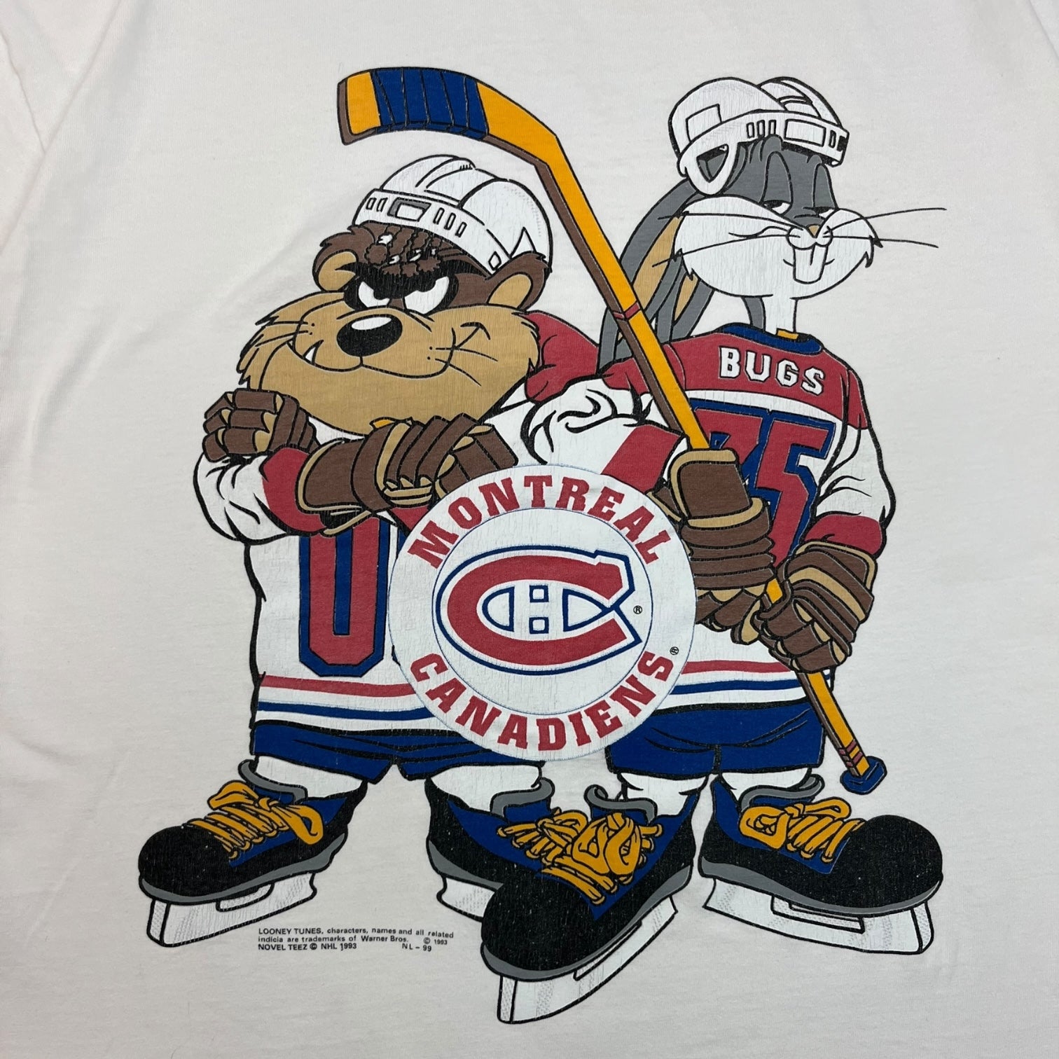 1993 Montreal Canadiens Bugs & Taz Tee White