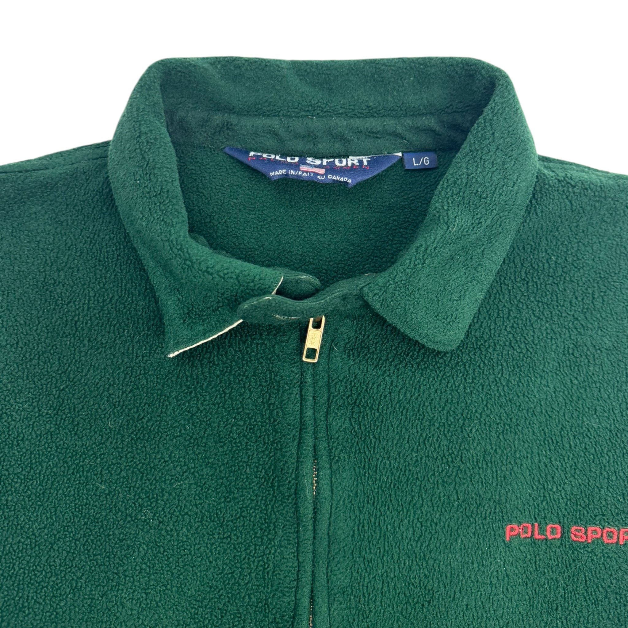 Vintage Polo Sport Fleece Zip Up Green