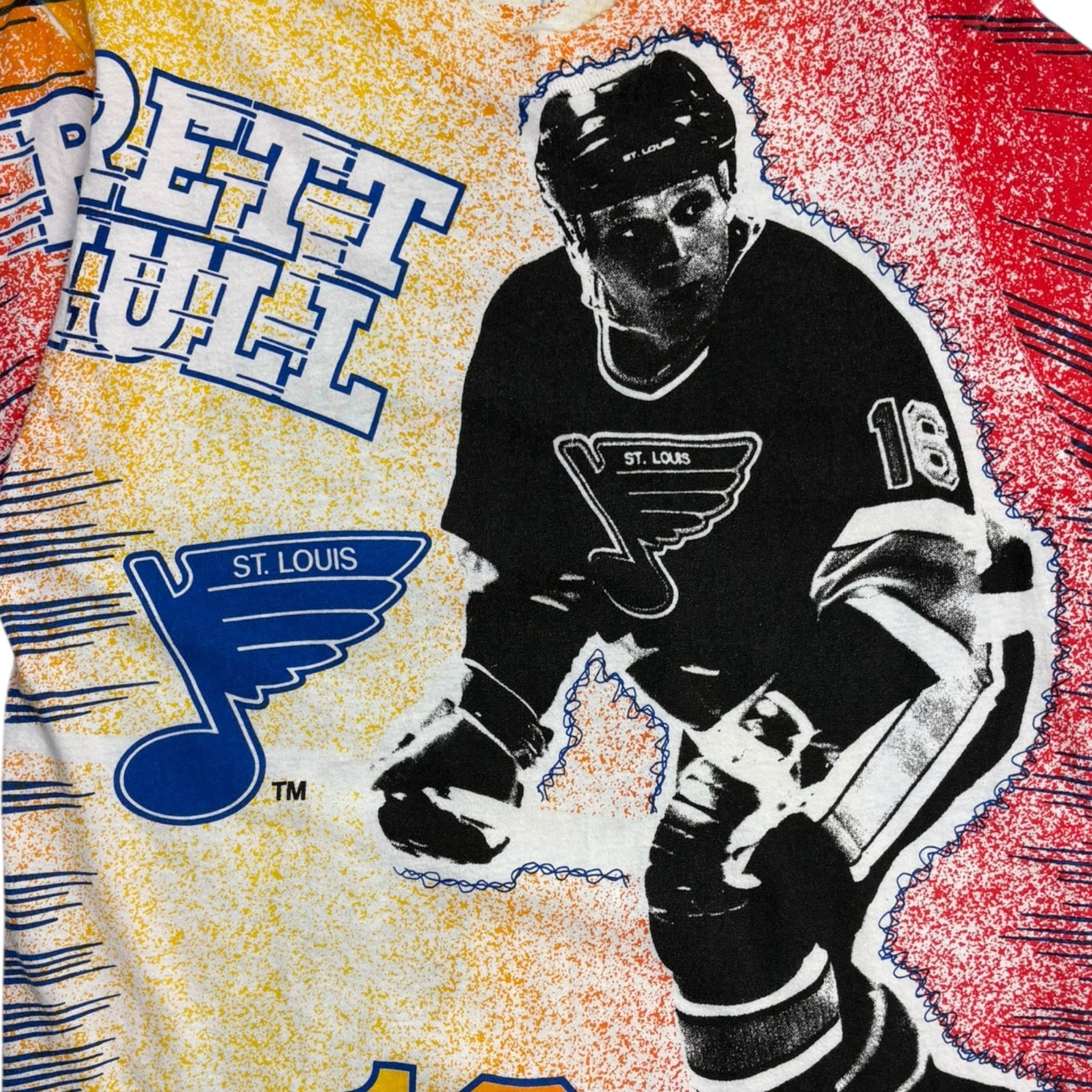 1992 St Louis Blues Brett Hull AOP T-Shirt