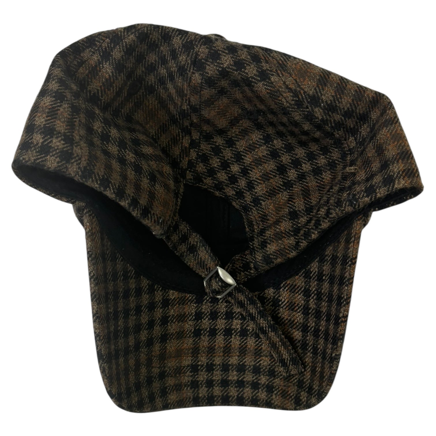 Dries Van Noten Wool-Blend Check Giles StrapBack Hat Brown