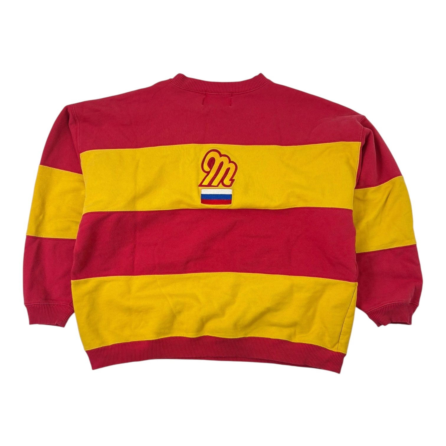 Vintage Mondetta Russia Striped Crewneck Red/Yellow