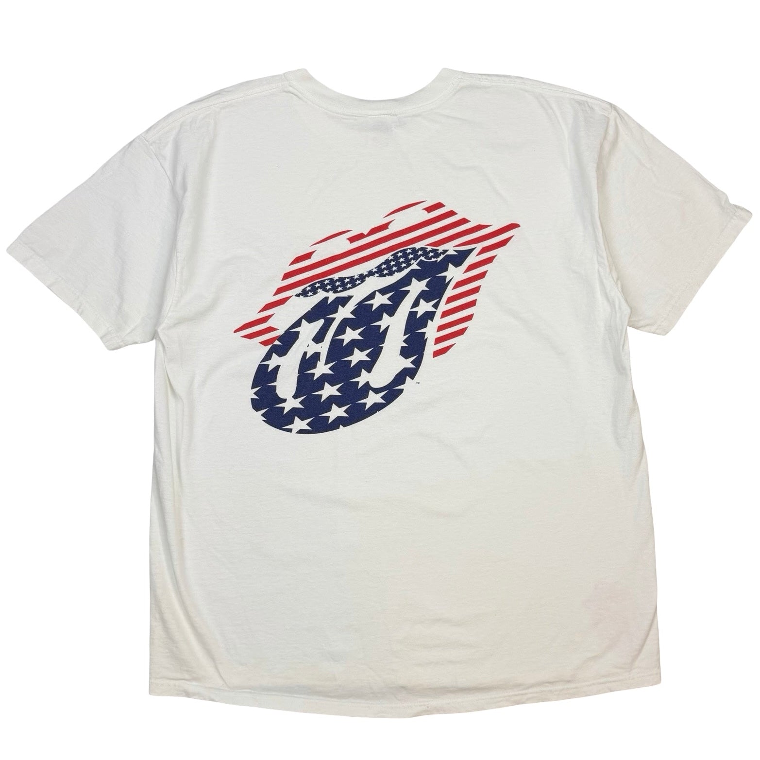 2002-03 Rolling Stones Stars, Stripes, Lips, Licks Tour Tee White