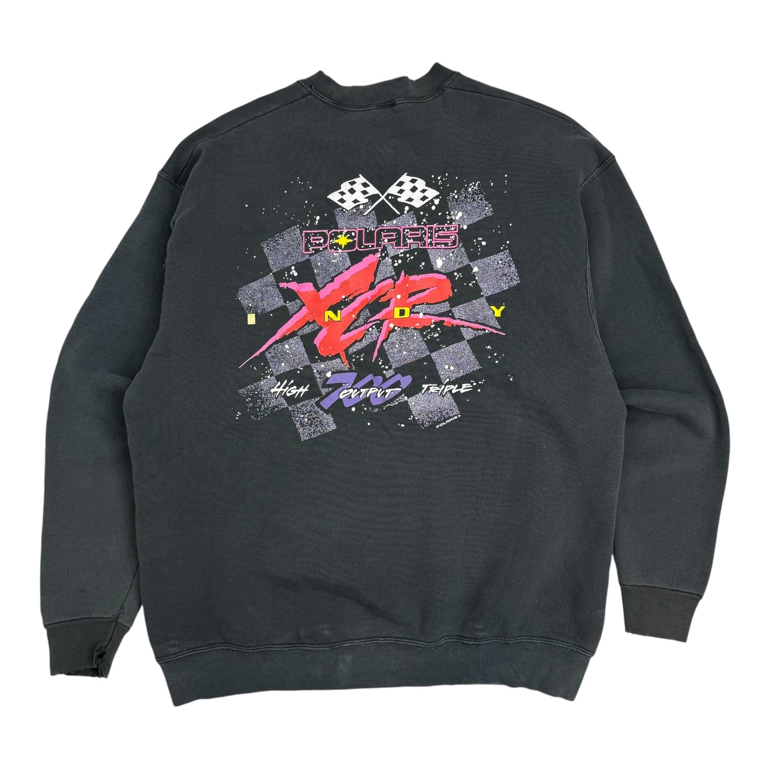 Vintage Polaris Indy 700 Race Crewneck Black