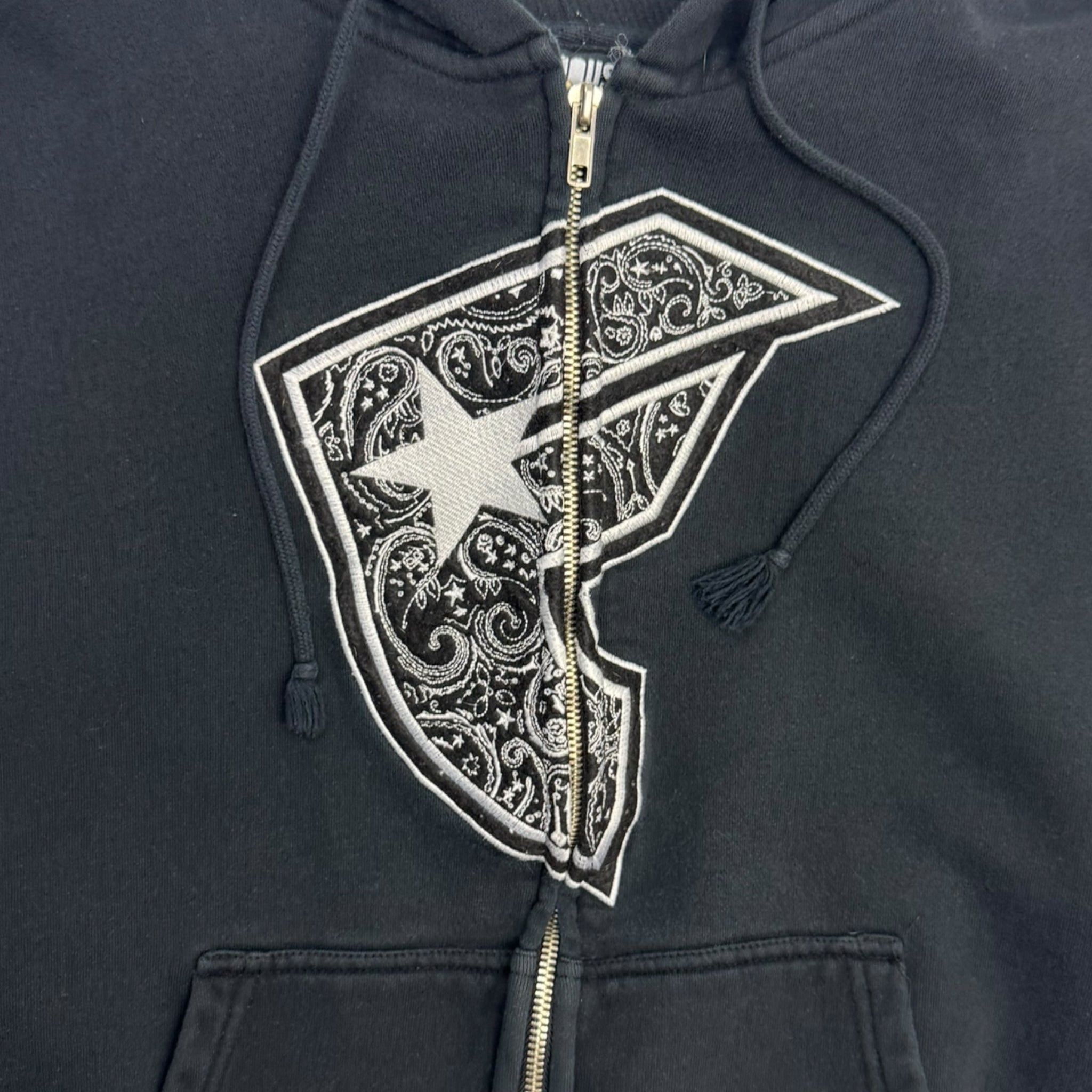 Y2K Famous Stars & Straps Thermal Hood Zip Up Hoodie