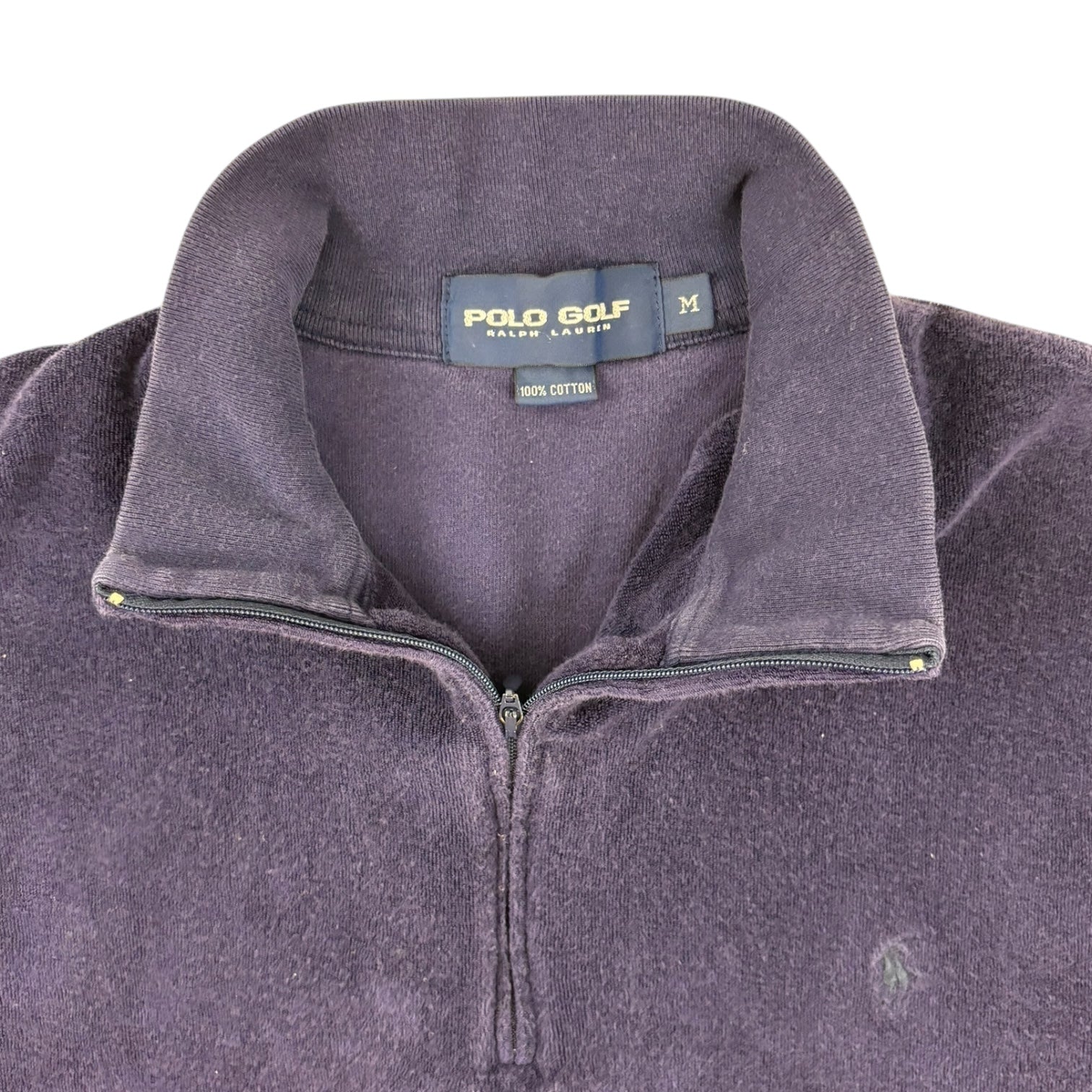 Vintage Polo Golf Ralph Lauren Quarter-Zip Terrycloth Sweatshirt Purple