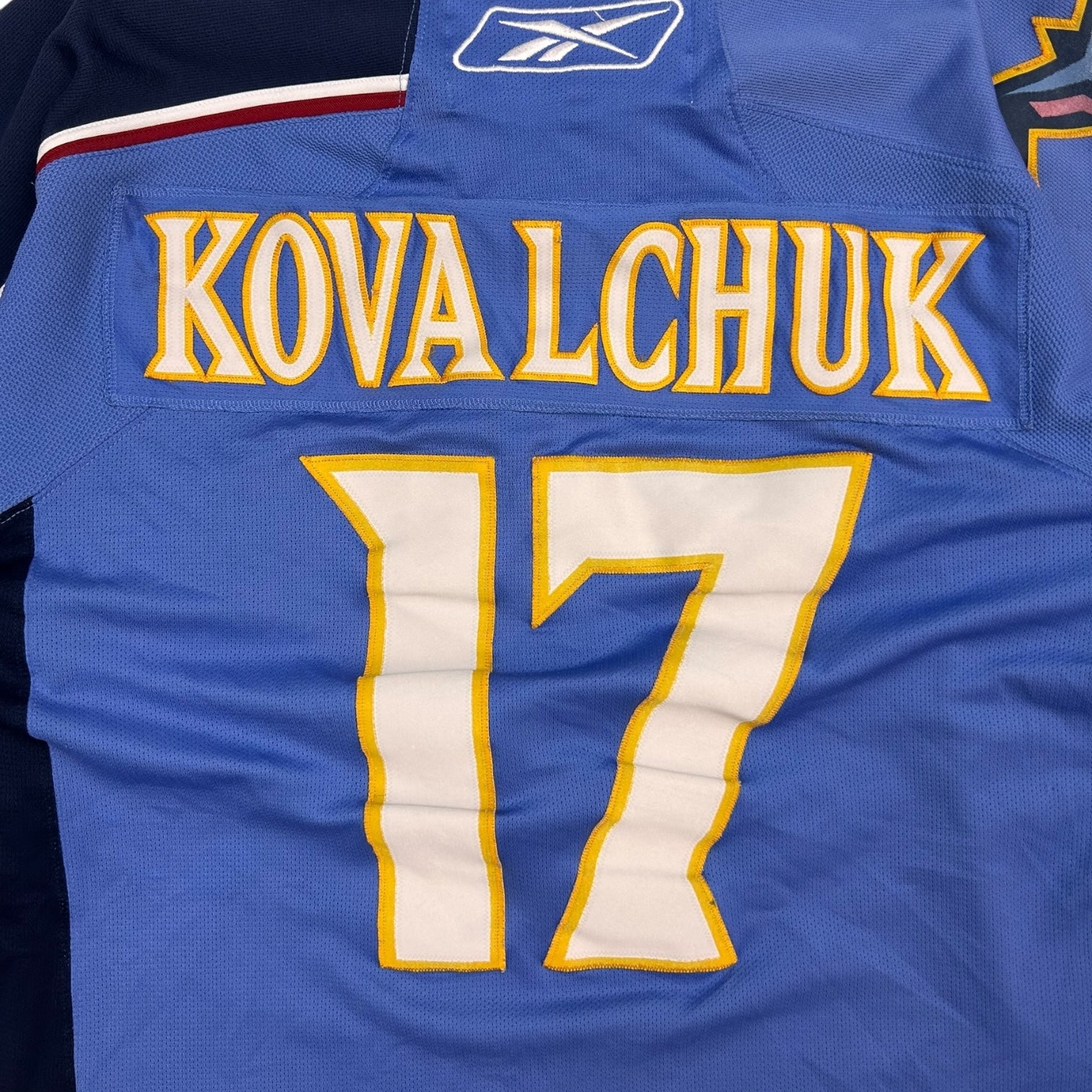 Vintage Reebok Ilya Kovalchuk Atlanta Thrashers 2008 Home Jersey Baby Blue/Navy