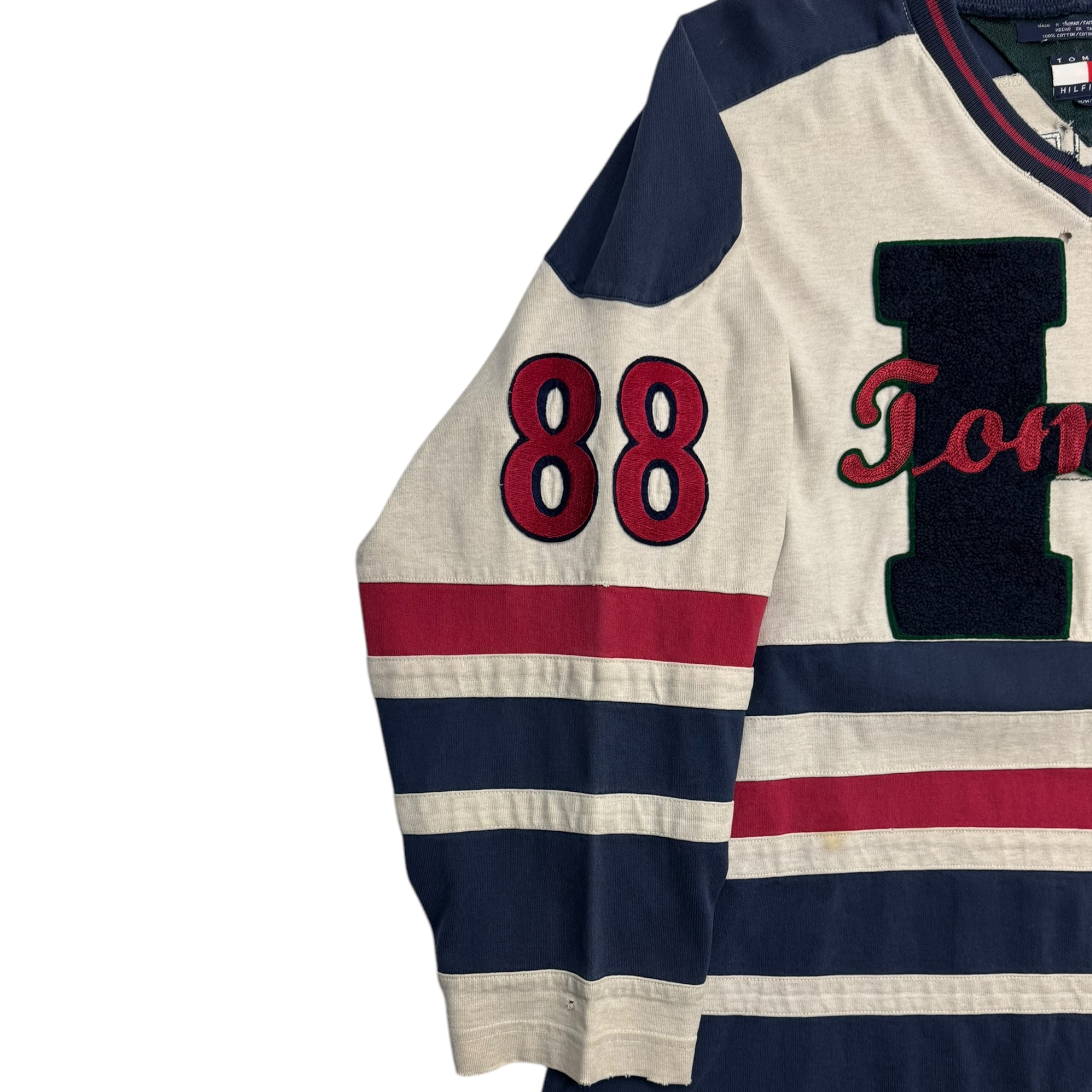 Vintage Tommy Hilfiger Hockey Jersey Felt Logo
