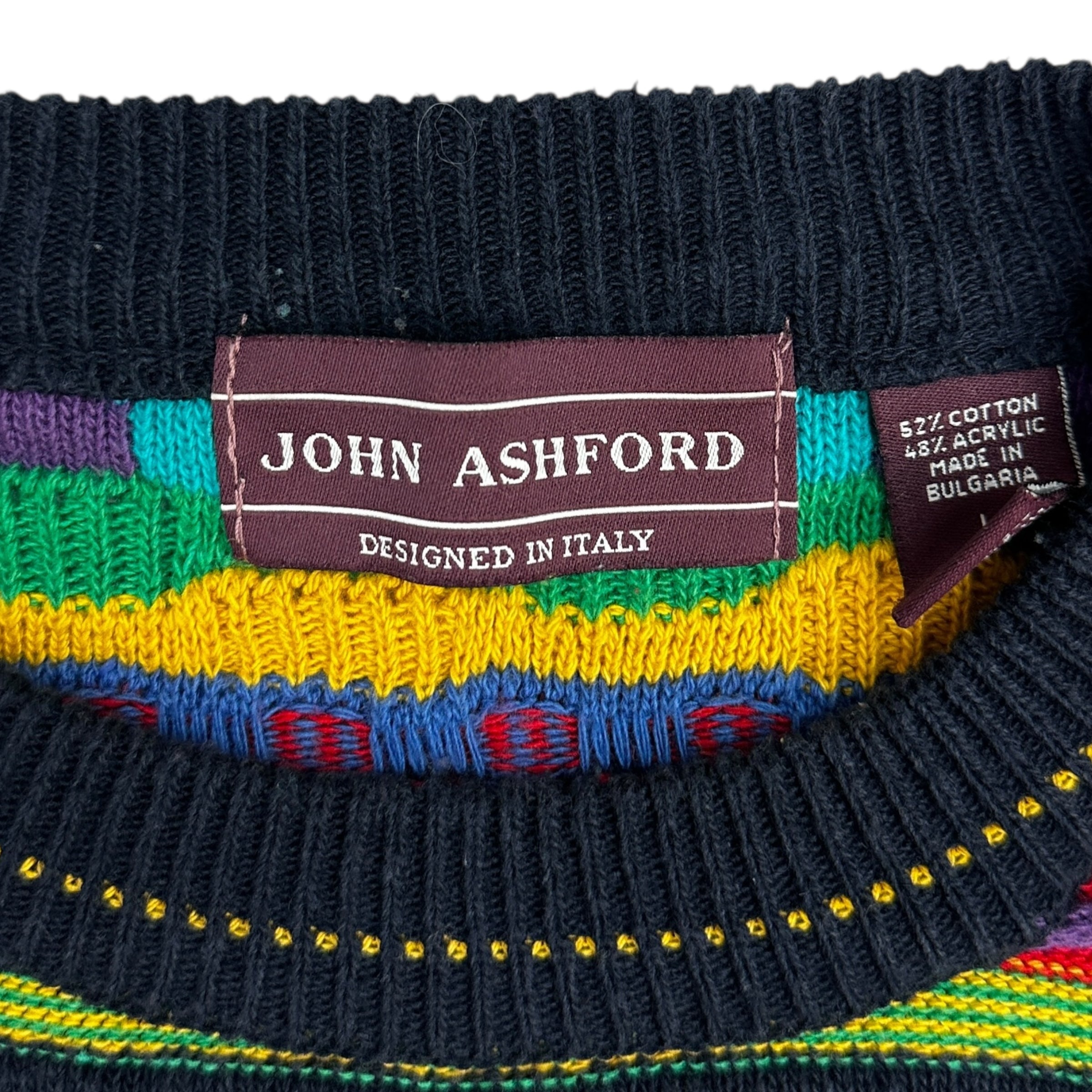 Vintage John Ashford Cable Knit Sweater Multicolour