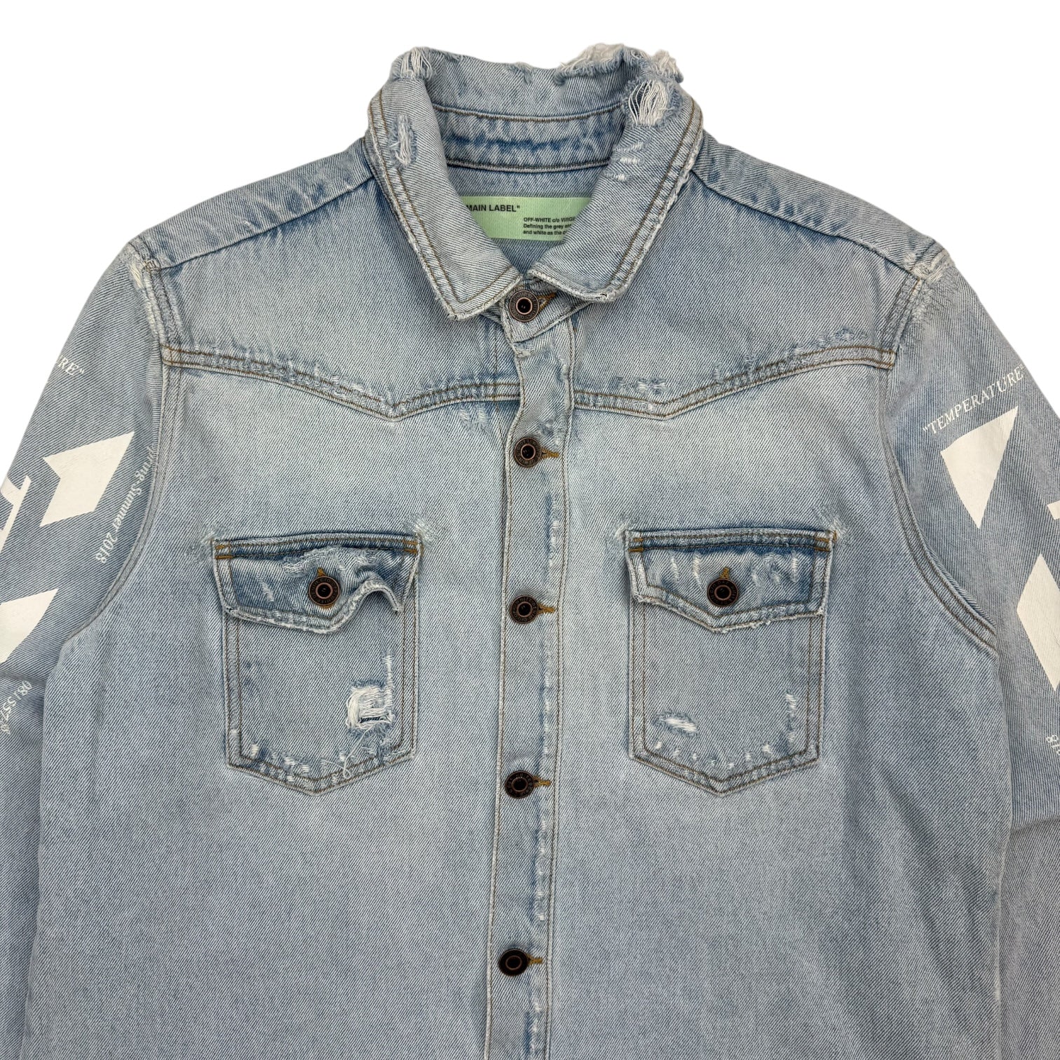 Off-White Temperature Button Up Shirt Light Blue