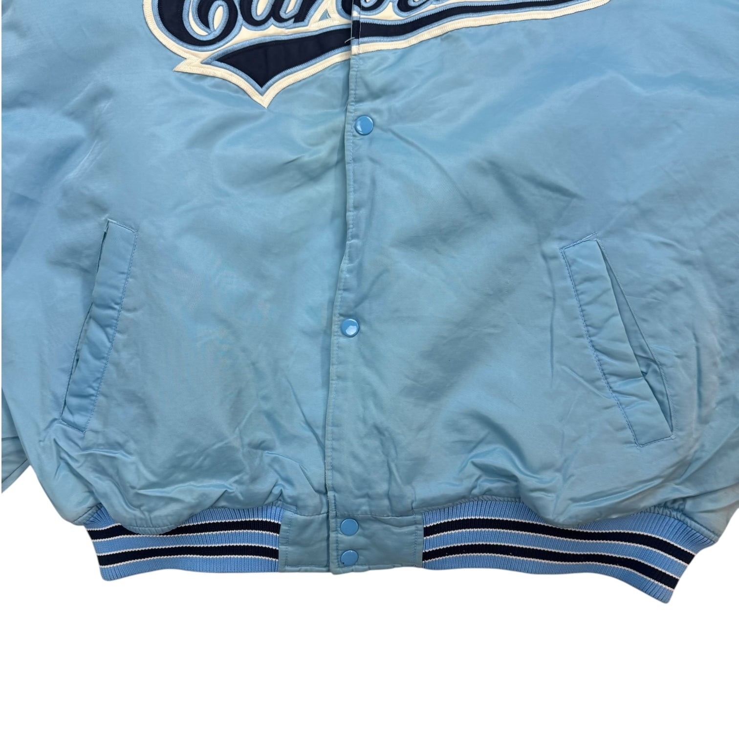 Vintage North Carolina Tarheels Bomber Jacket Light Blue