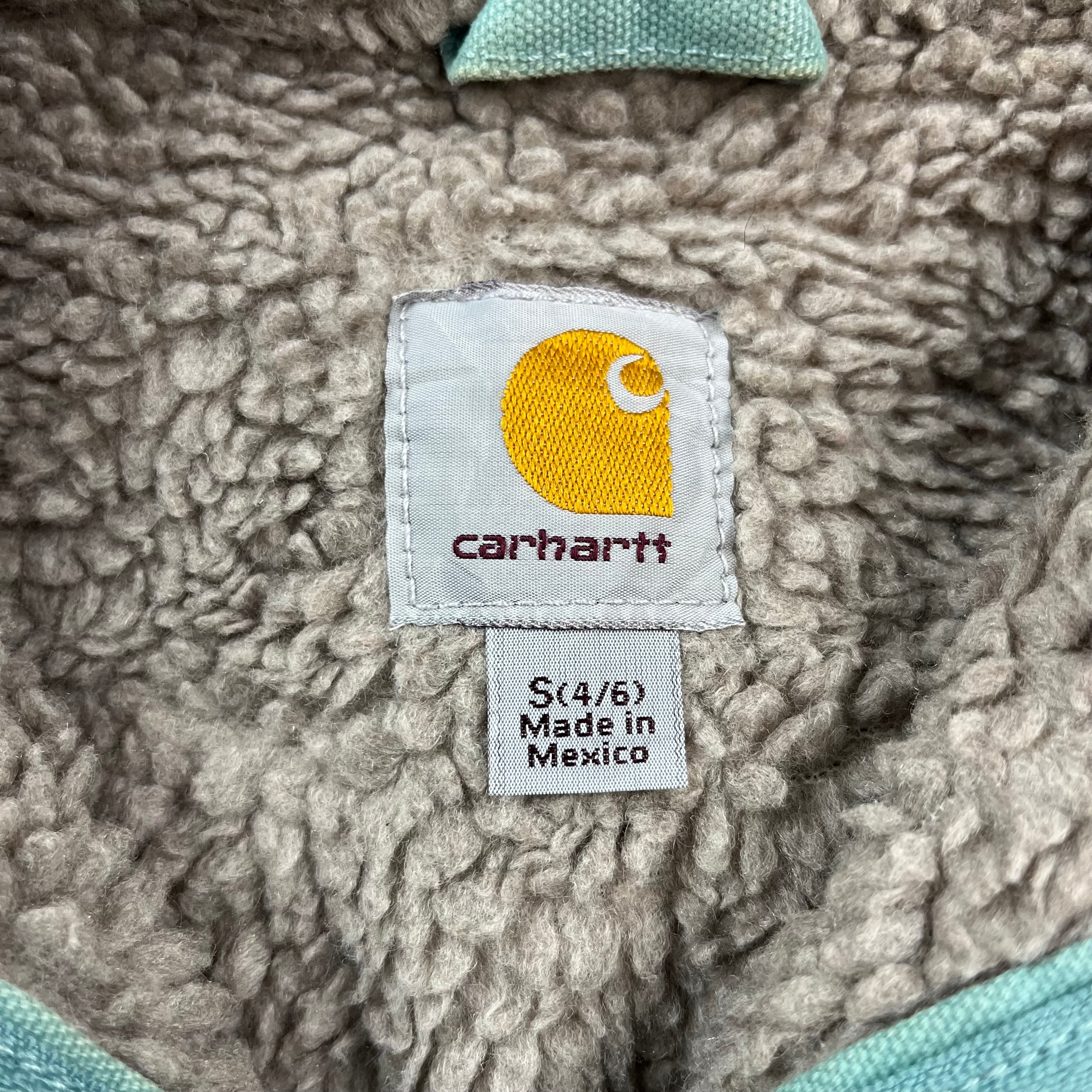 Vintage Women's Carhartt Hooded Detroit Jacket Teal Blue