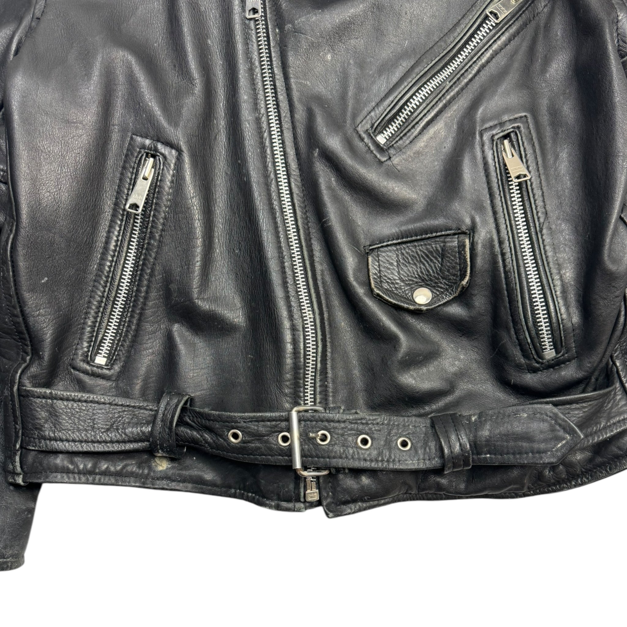 Vintage Biker Moto Leather Jacket