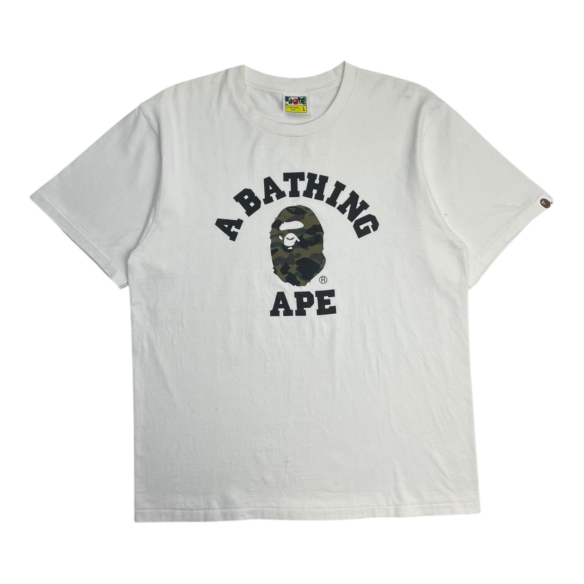 BAPE 1st Camo College Tee White