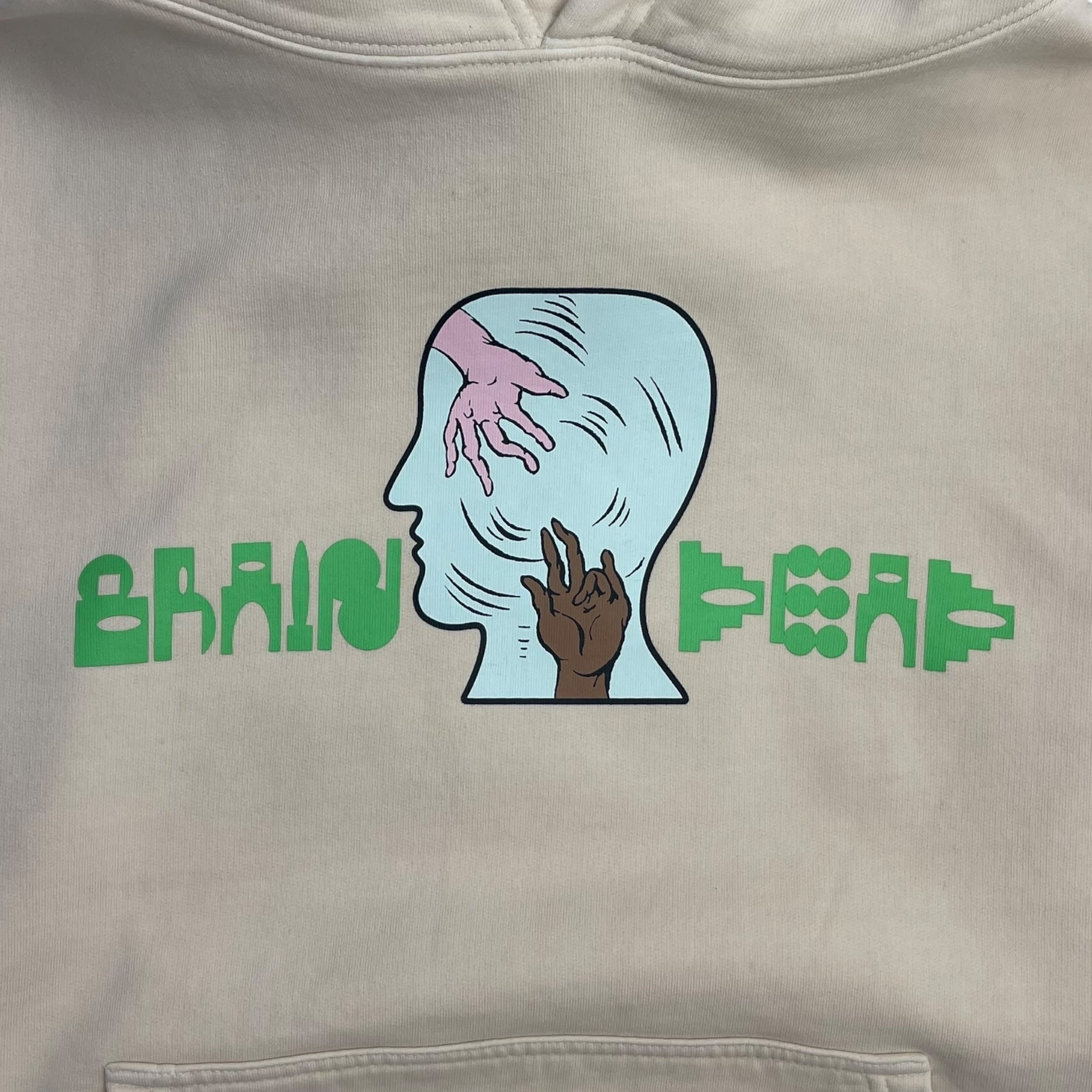 Brain dead Hand Held Hoodie Cream