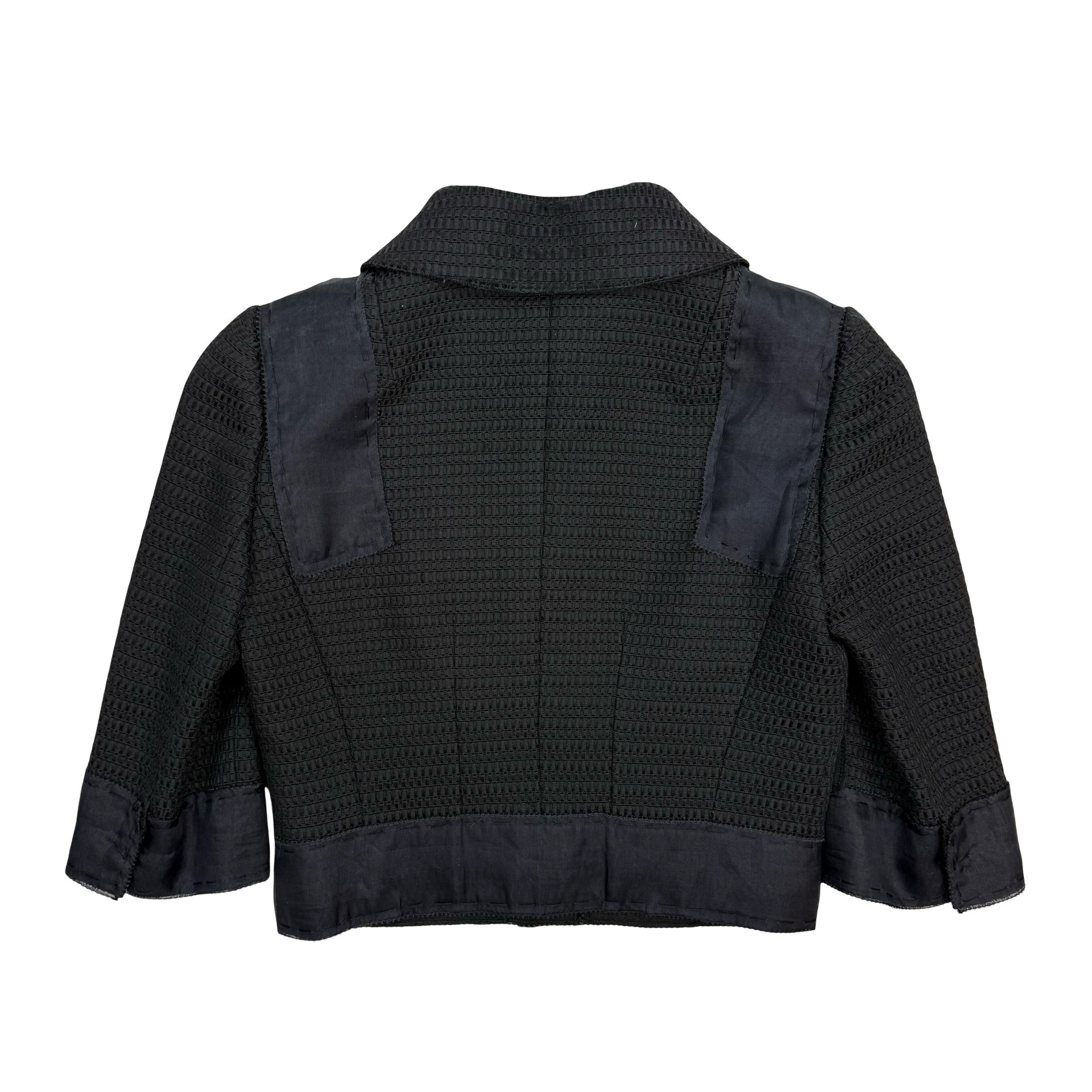 (W) Dolce & Gabbana Textured Cropped Jacket Black