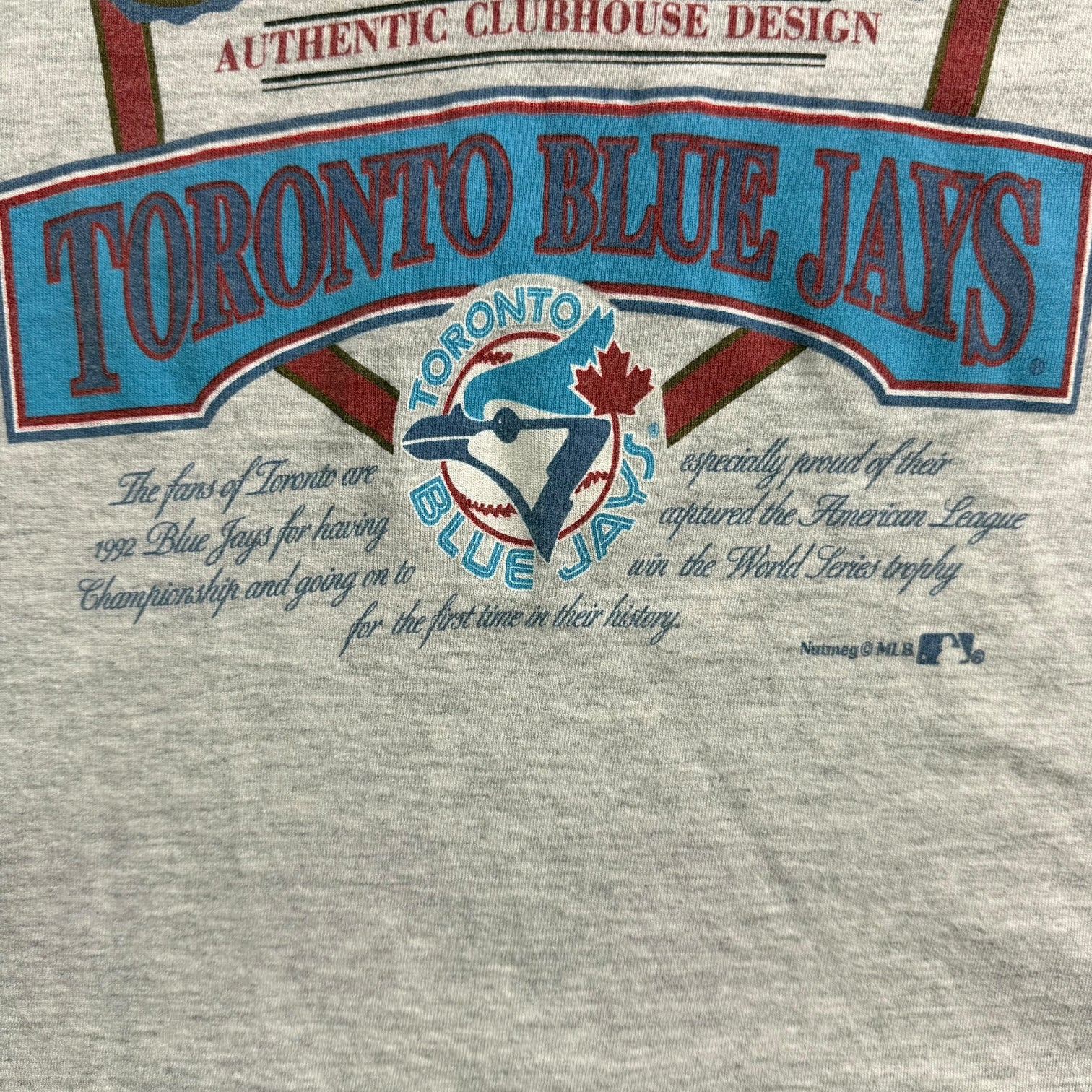 1992 Toronto Blue Jays World Series Champions Tee Grey