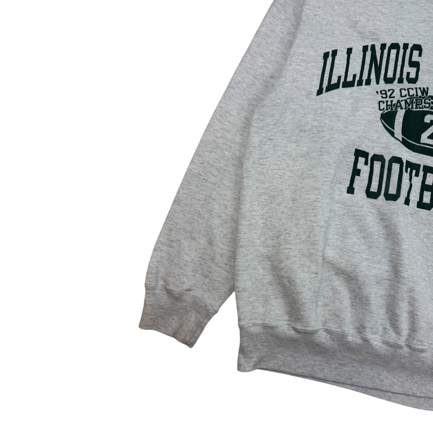 Vintage Champion Illinois Wesleyan Football Crewneck Grey