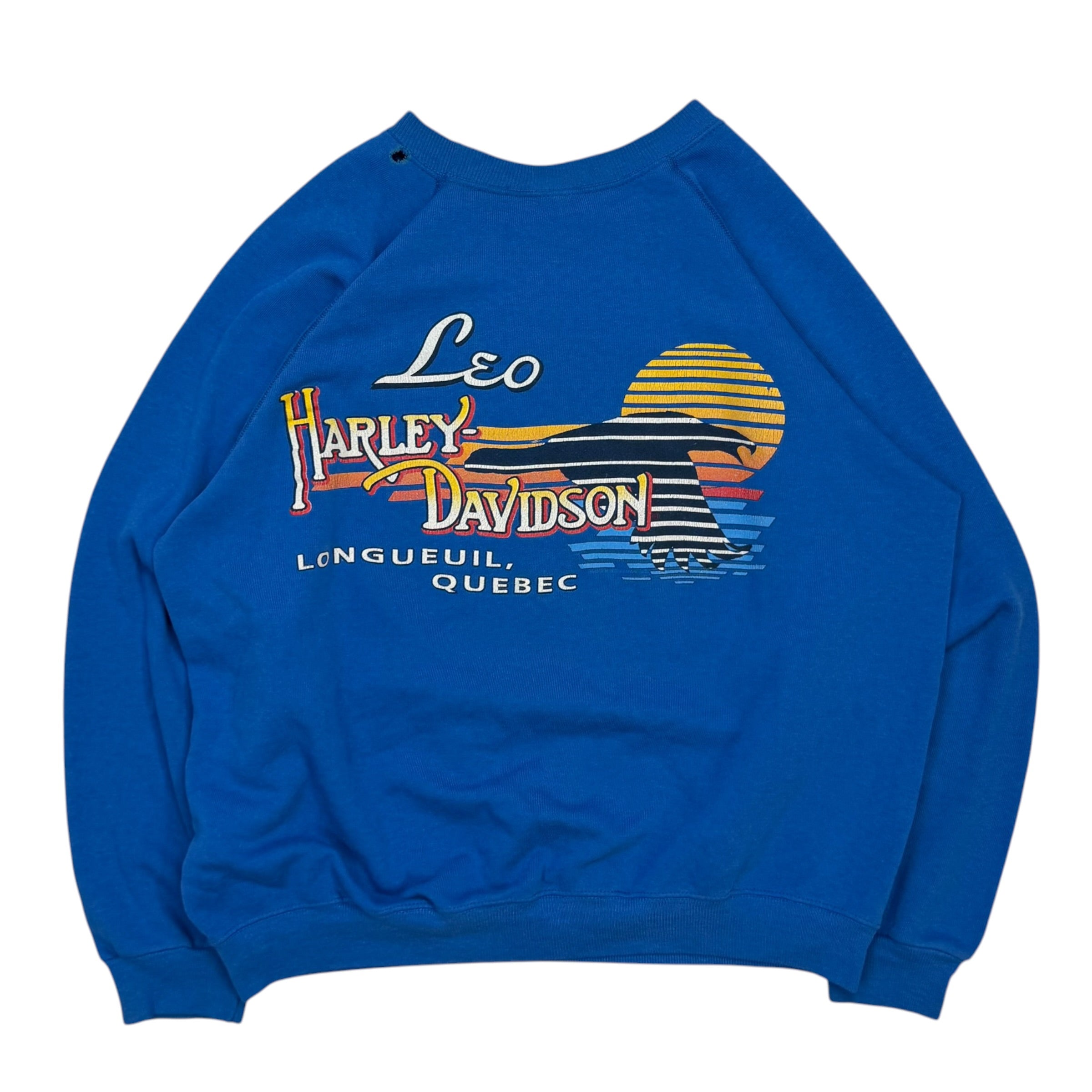1991 Harley Davidson Quebec Eagle Crewneck Royal Blue