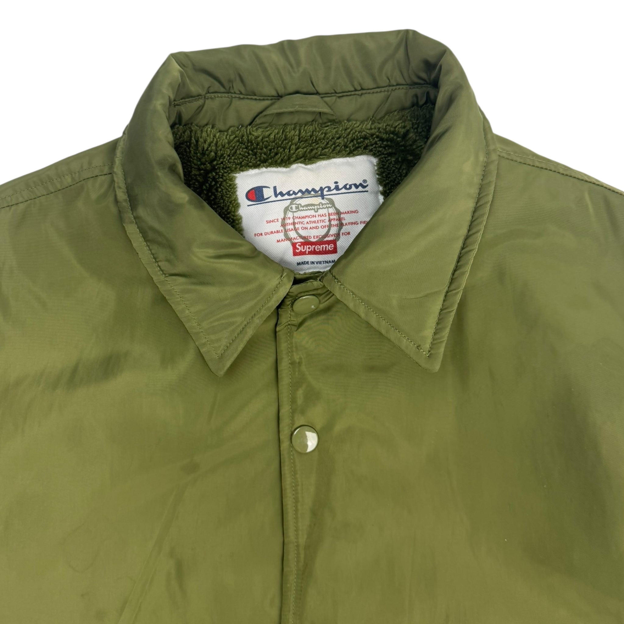 Supreme Champion Label Coaches Jacket Olive