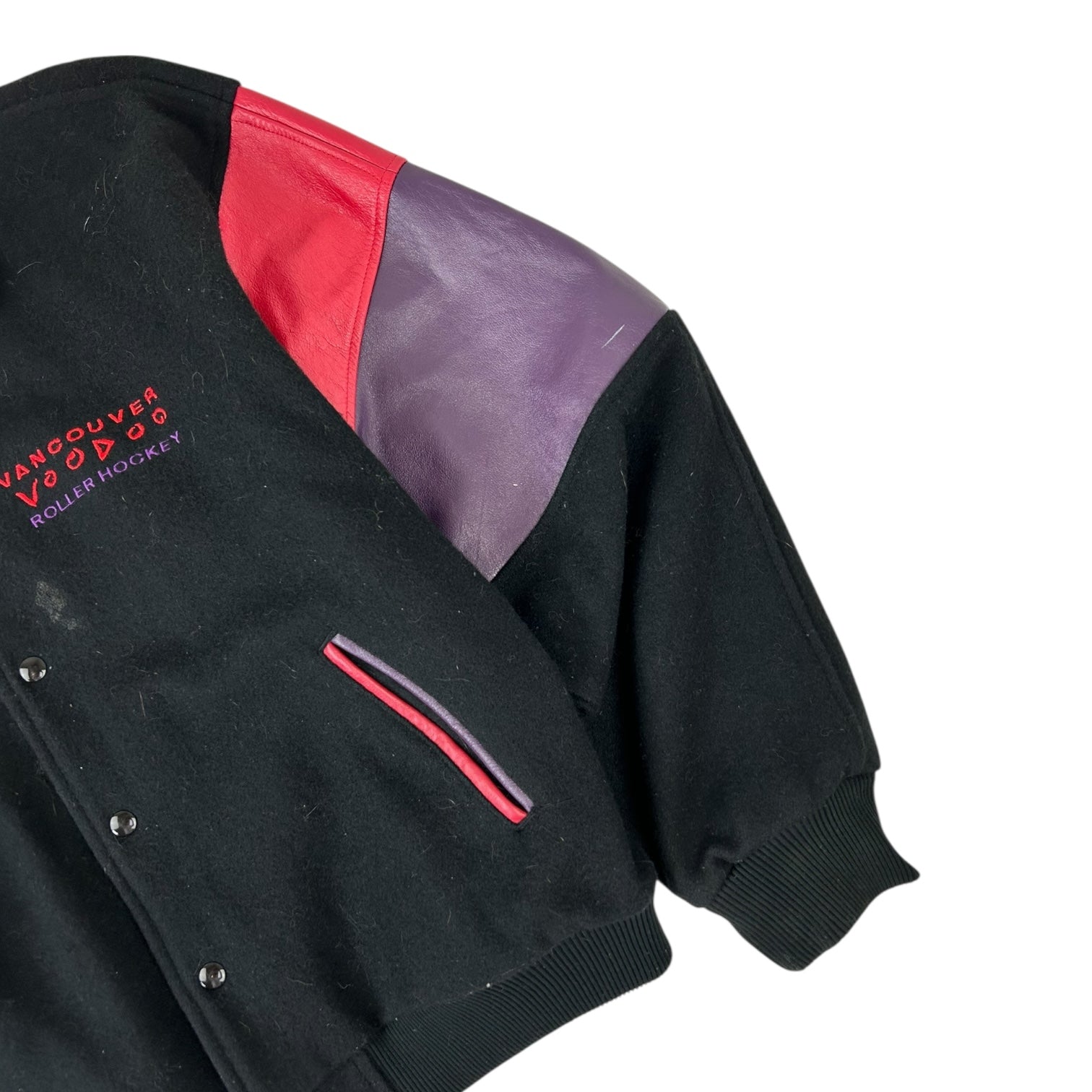 Vintage Vancouver Voodoo Varsity Jacket Black