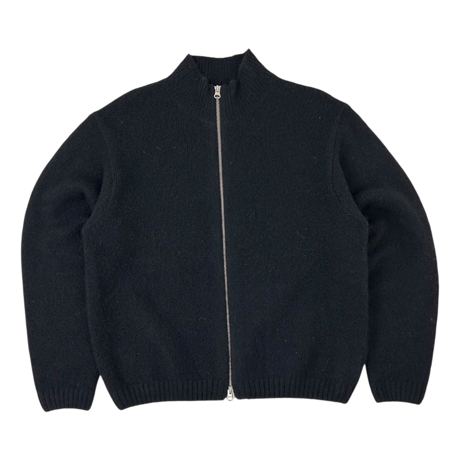 Stussy Brushed Mock Full Zip Sweater Black