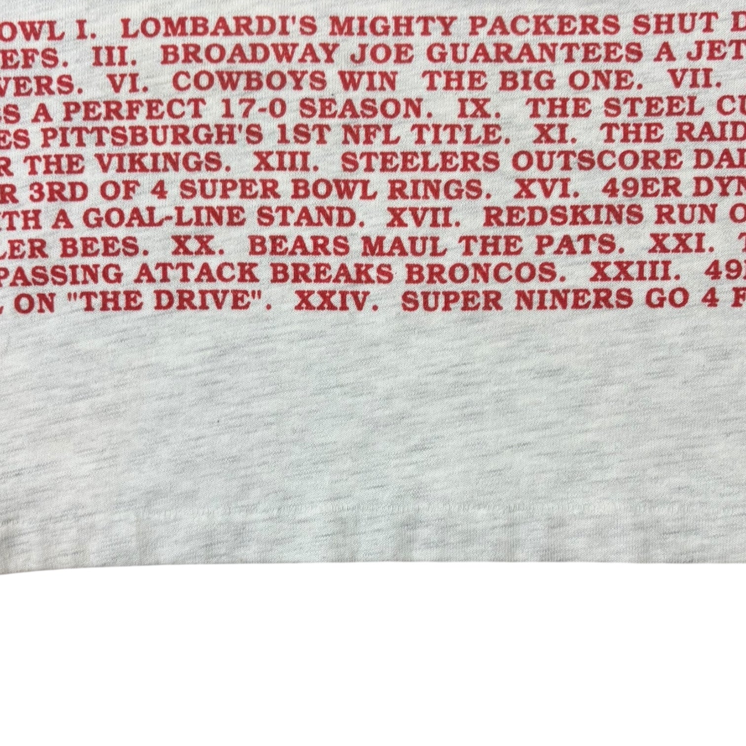 Vintage 1991 Super Bowl XXV Silver Anniversary 3/4 Sleeve T-Shirt Grey