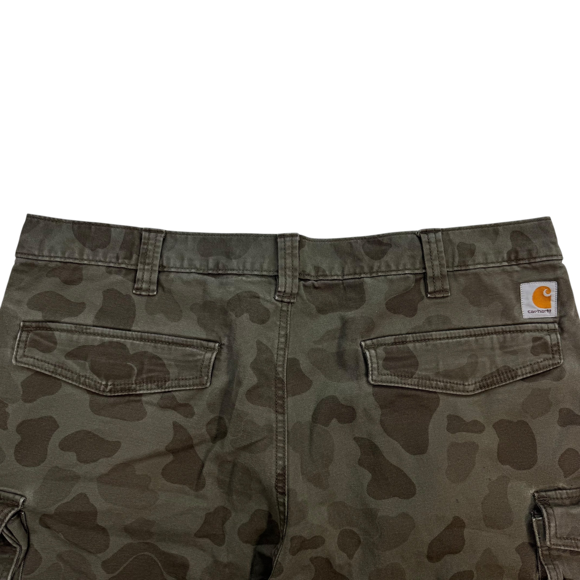 Vintage Carhartt Military Camo Cargo Shorts Dark Grey