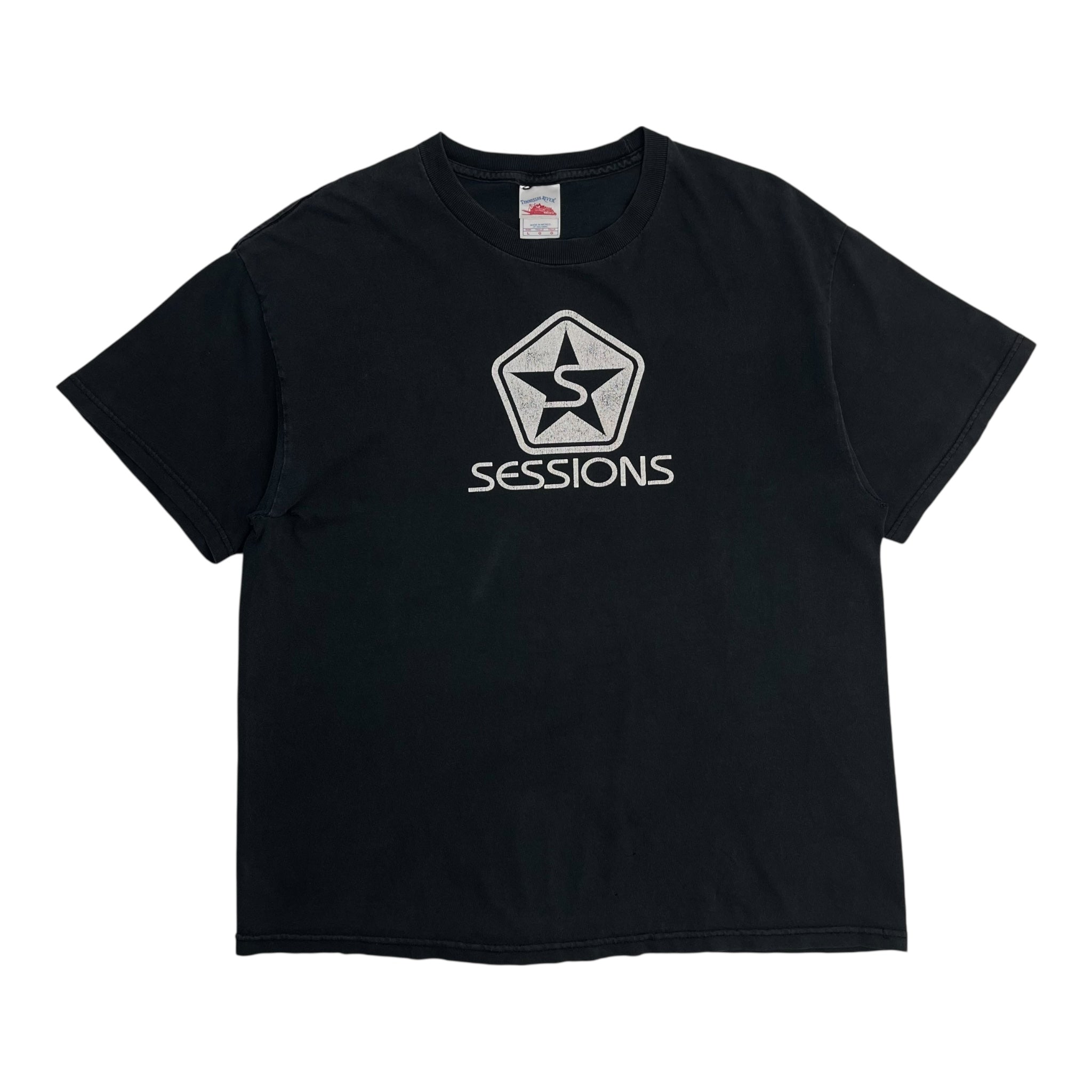 Vintage Sessions Snowboards T-Shirt Black