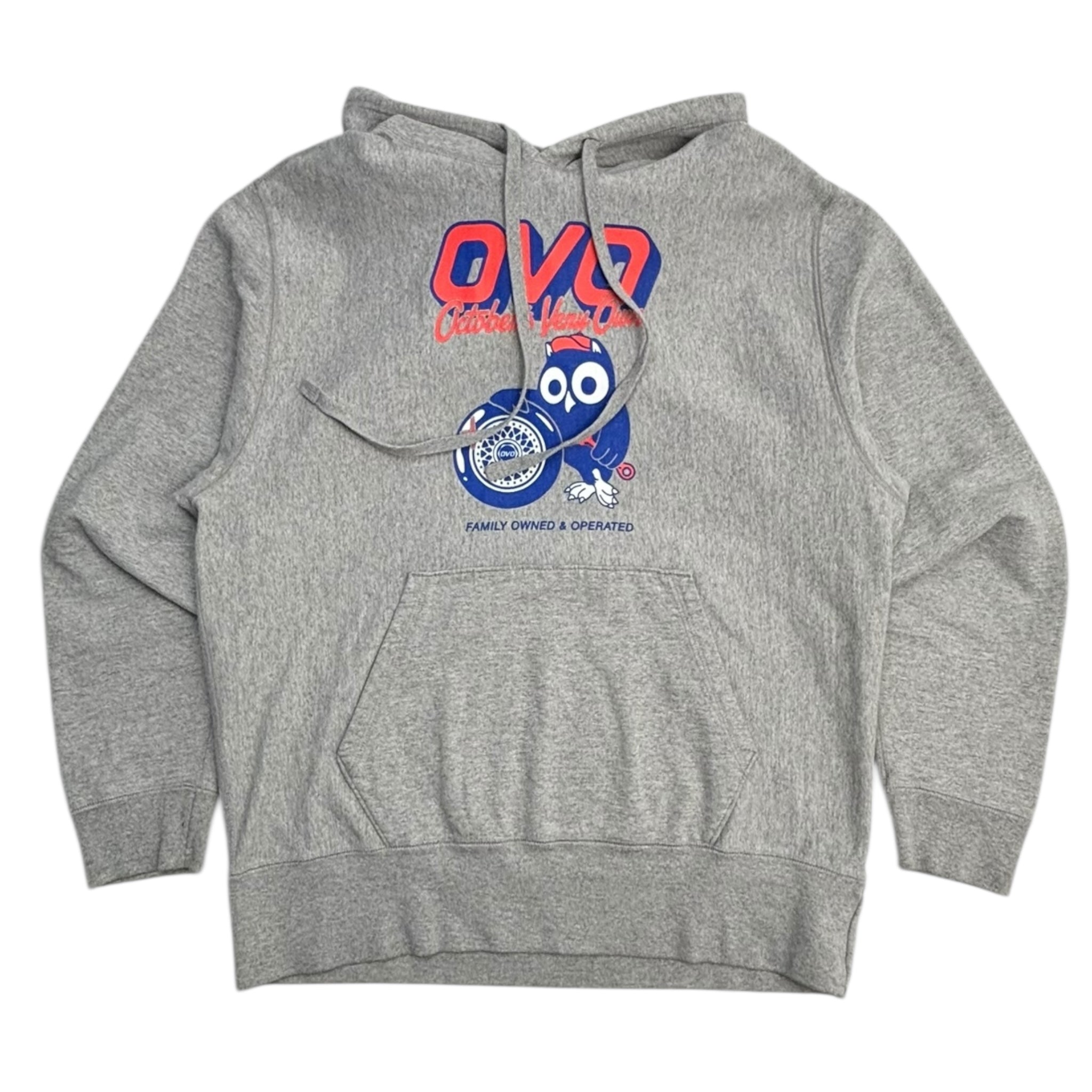 OVO Mechanic Owl Pullover Hoodie Heather Grey