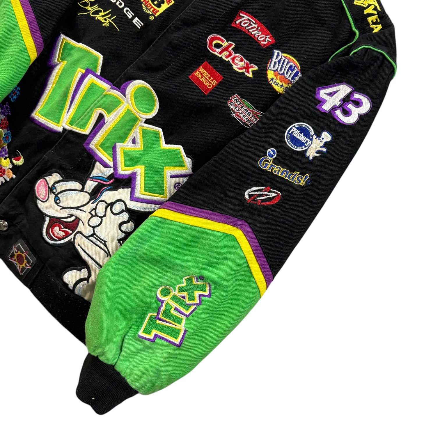 Vintage Jeff Hamilton NASCAR Trix Racing Jacket Black/Green