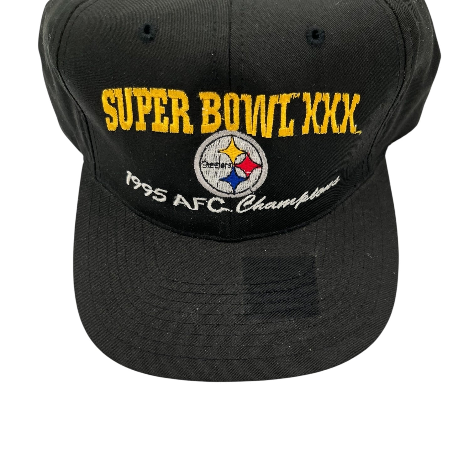 Vintage Super Bowl XXX Pittsburgh Steelers Snapback Hat Black