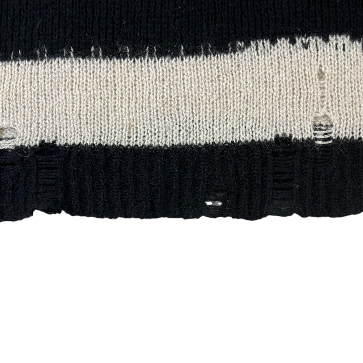 Acne Studios Distressed Mohair Knit Sweater Black/White