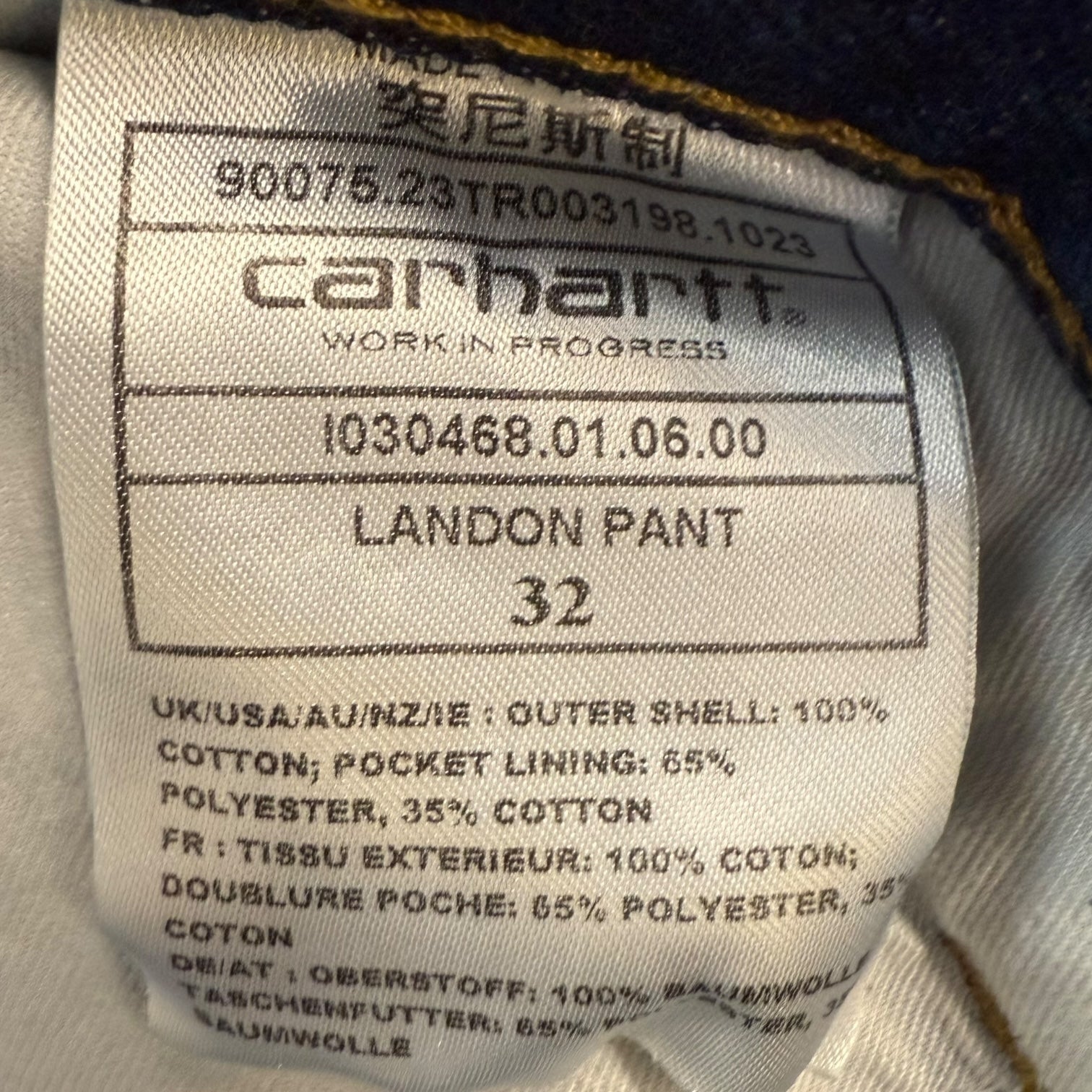 Carhartt Work In Progress Landon Pants Dark Wash Denim