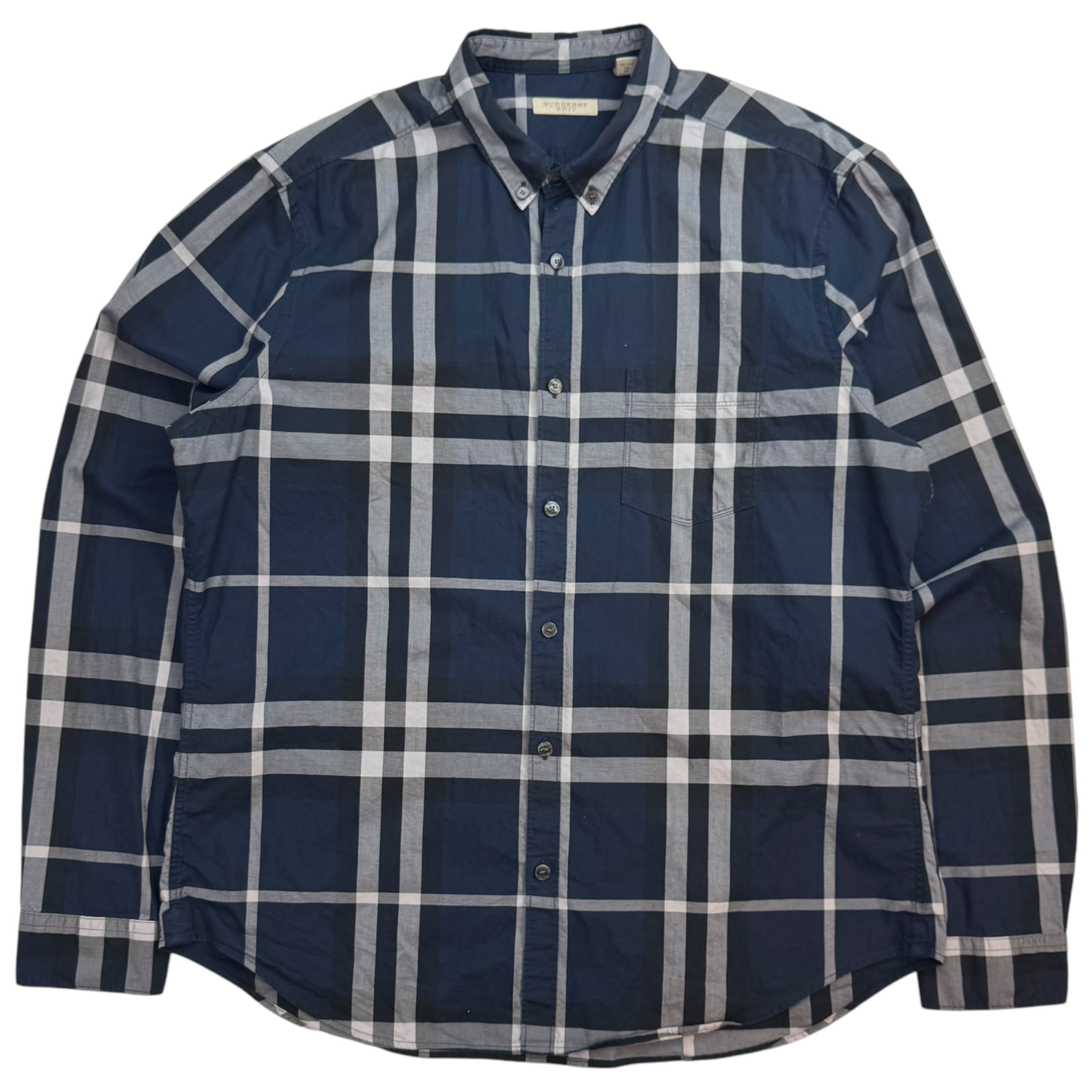 Burberry Brit Button Up Shirt Striped Blue