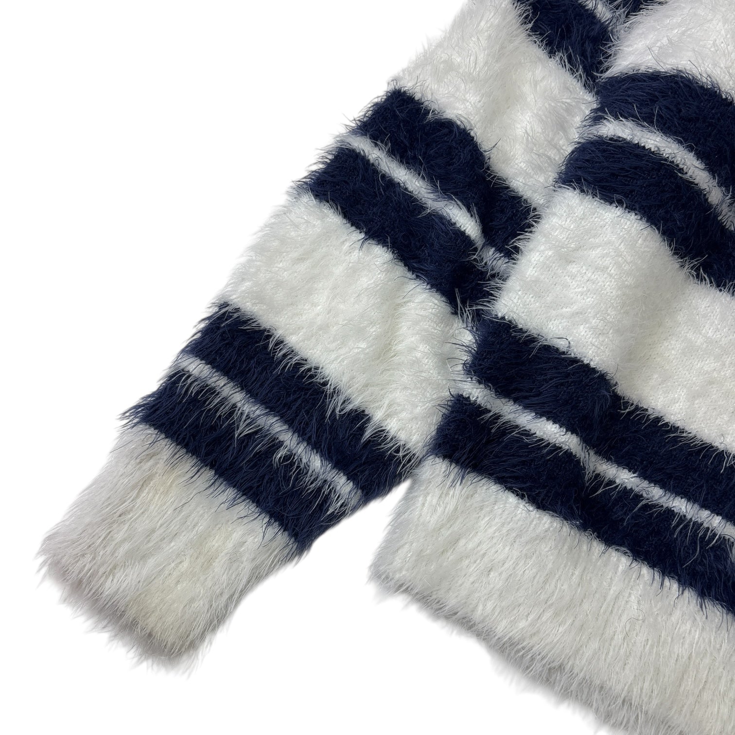 Stussy Hairy Stripe Crew Sweater Navy