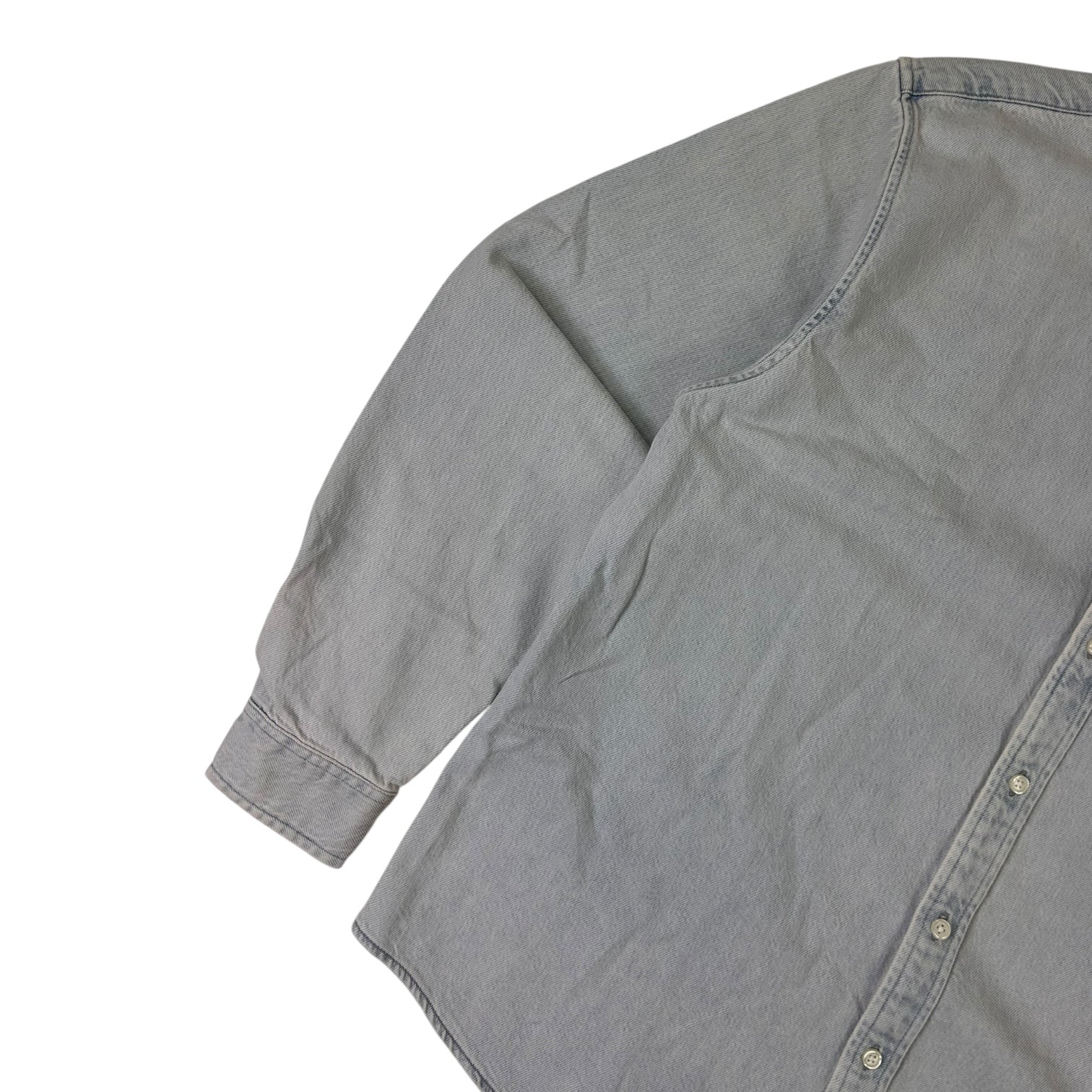 Supreme Small Box Logo Denim Long Sleeve Button Up Light Washed