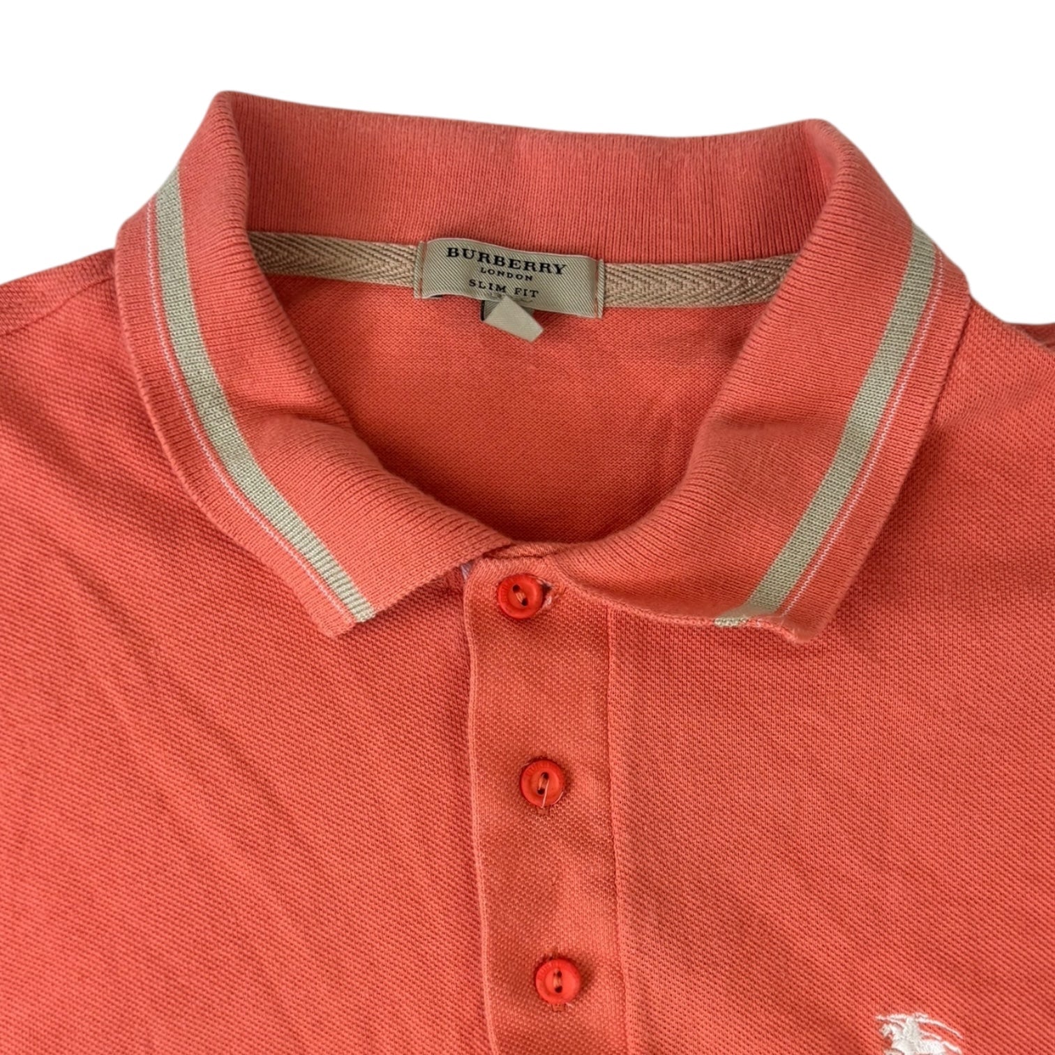 Burberry London Slim Fit Polo T-Shirt Coral