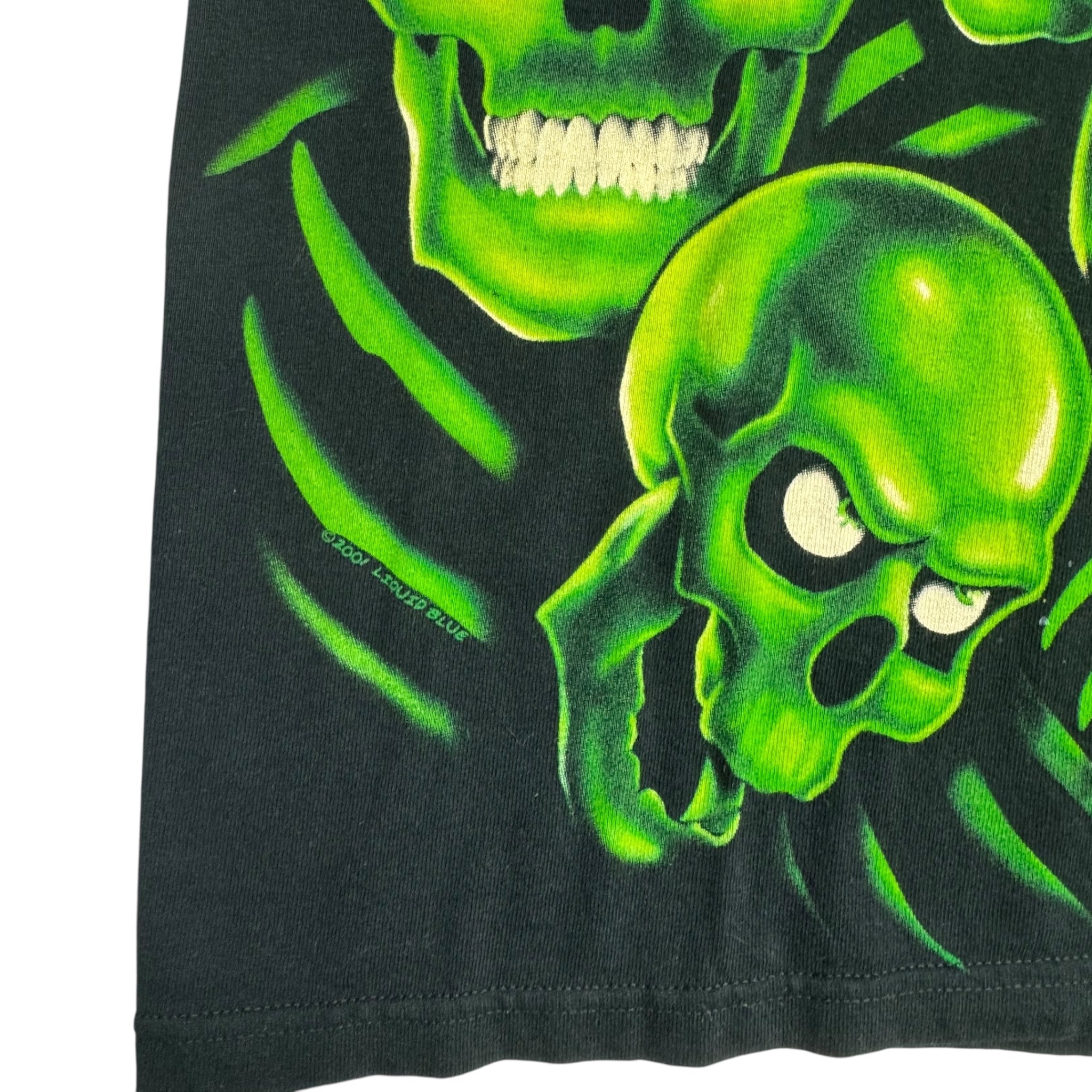 Vintage Liquid Blue Skull Pile AOP T-Shirt