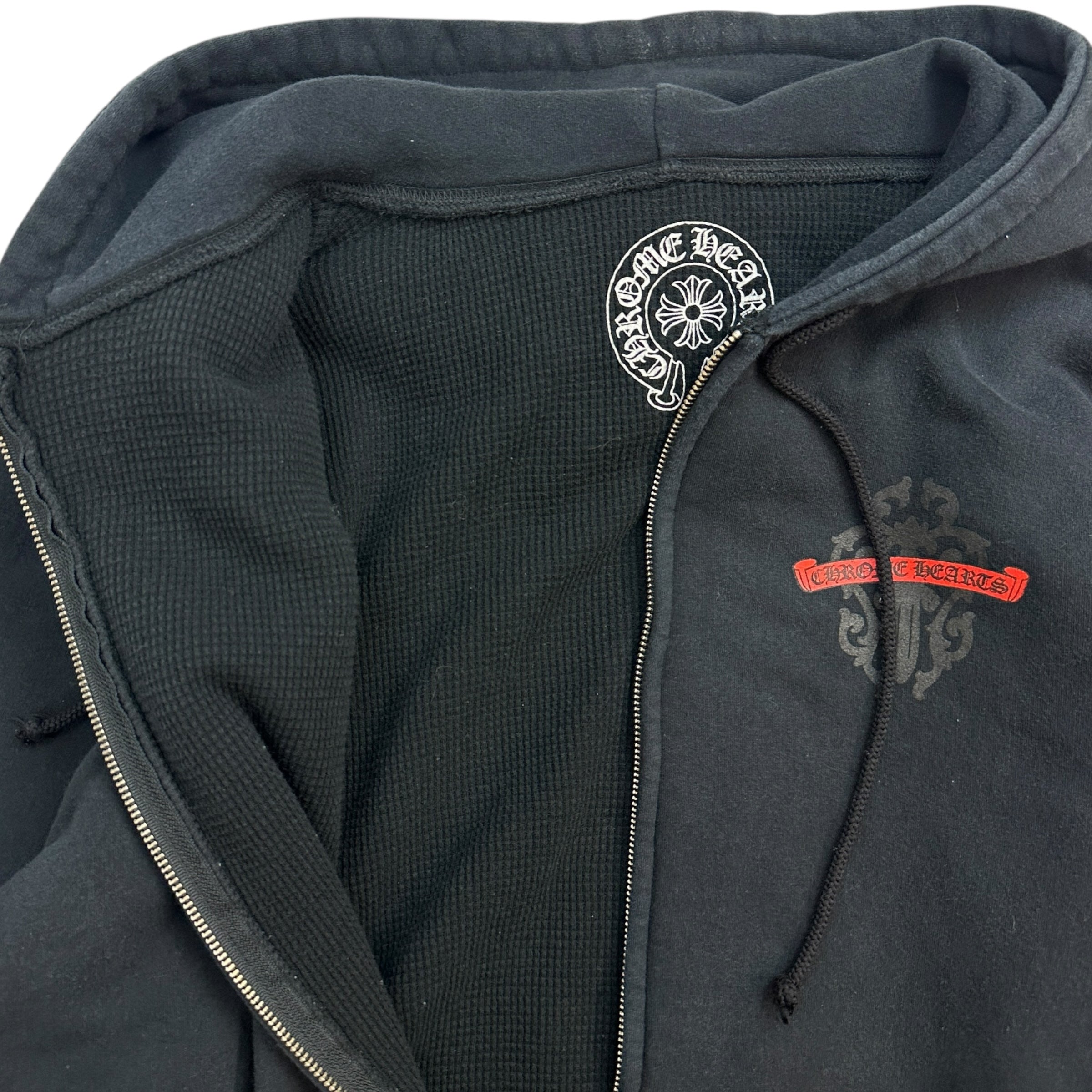 Vintage Chrome Hearts Thermal Lined Zip-Up Dagger Hoodie