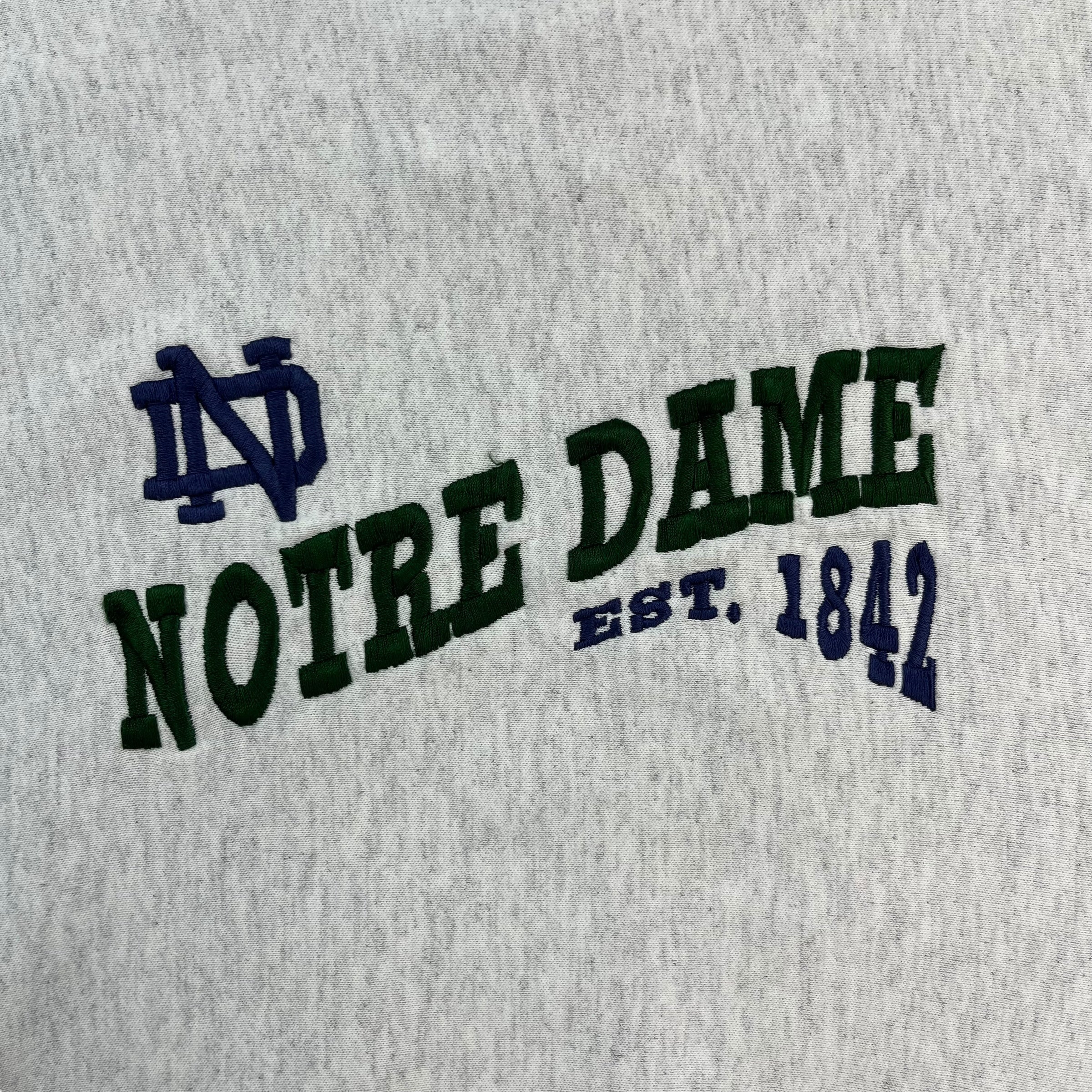 Vintage Notre Dame Irish Crewneck Light Grey